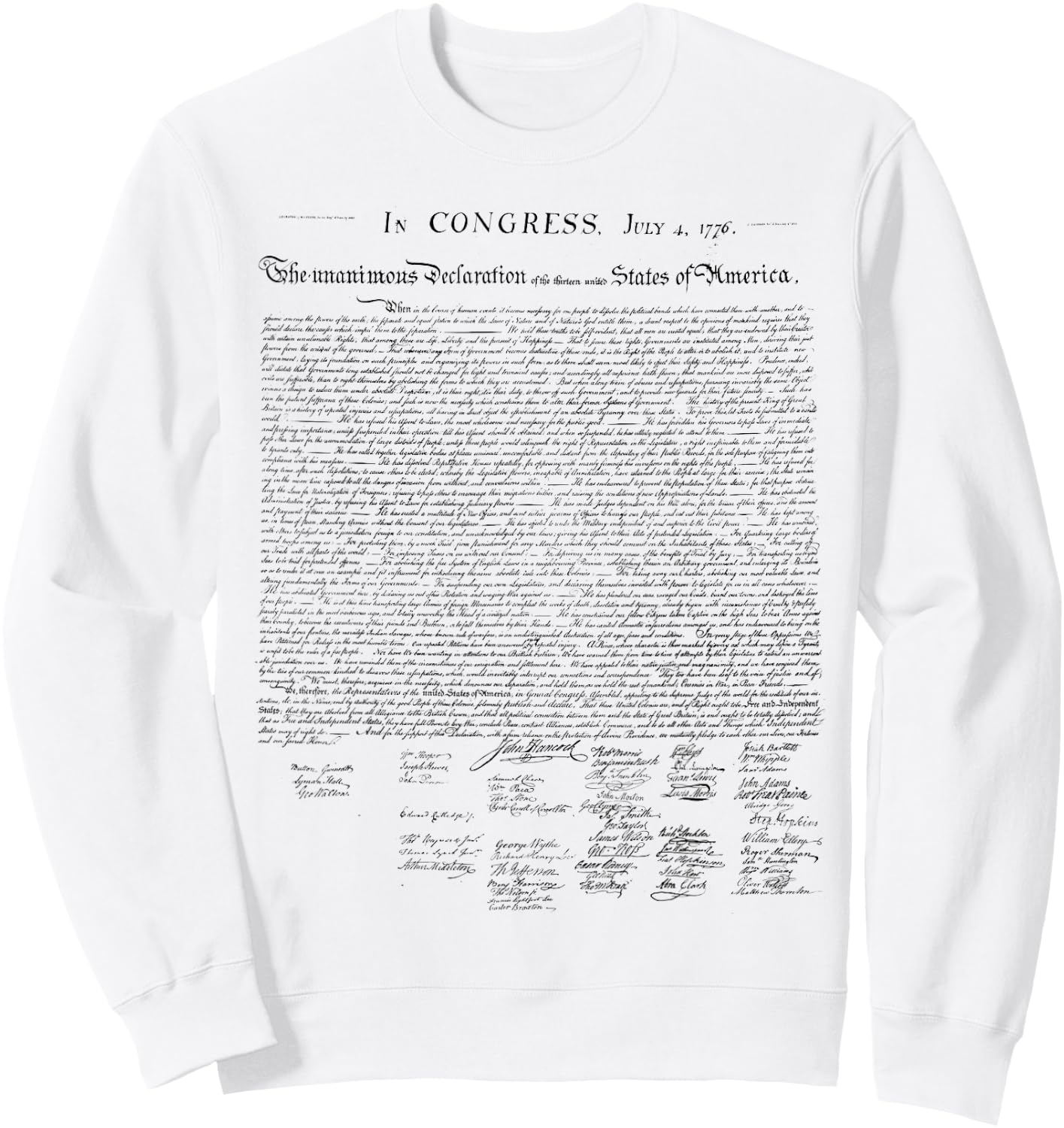 Declaration of Independence liberty USA Constitution America Sweatshirt - Sweatshirt | White