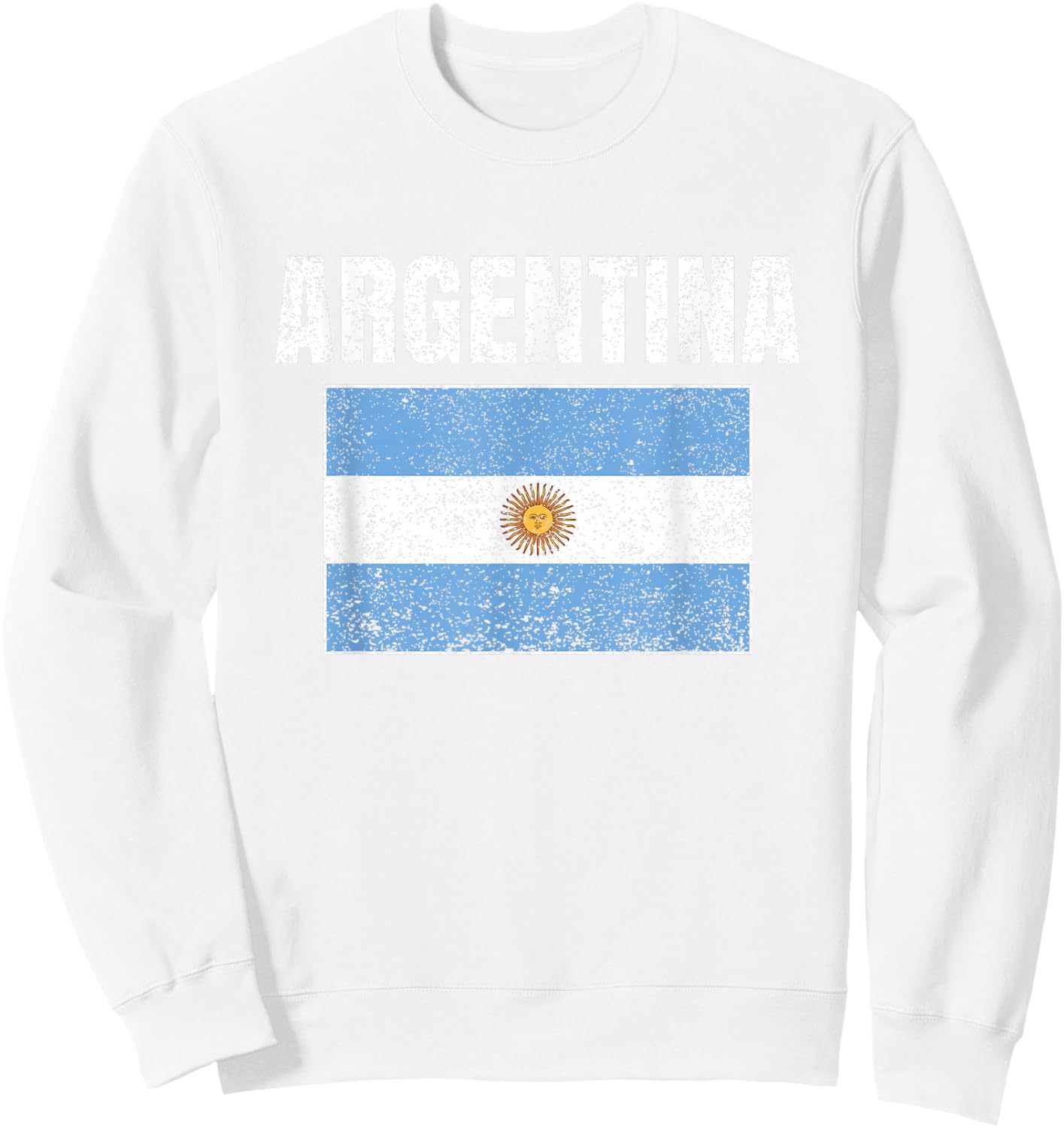 Argentinian Flag Vintage Argentina Map Country Gift Sweatshirt - Sweatshirt | White