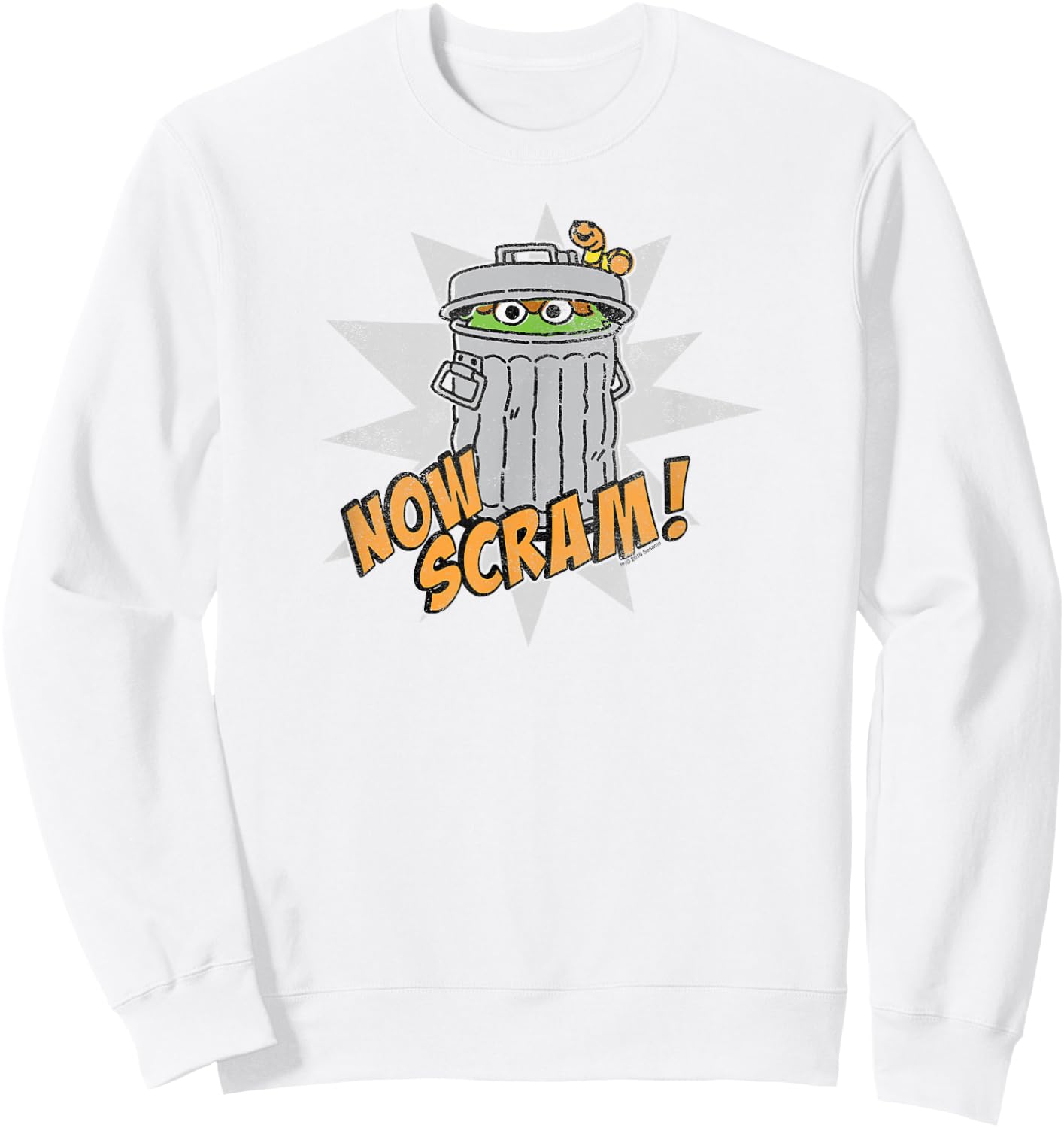 Sesame Street Oscar The Grouch Now Scram Sweatshirt - Sweatshirt | White