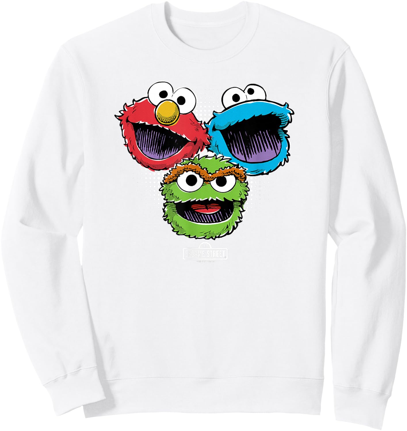 Sesame Street Halftone Heads Sweatshirt - Sweatshirt | White