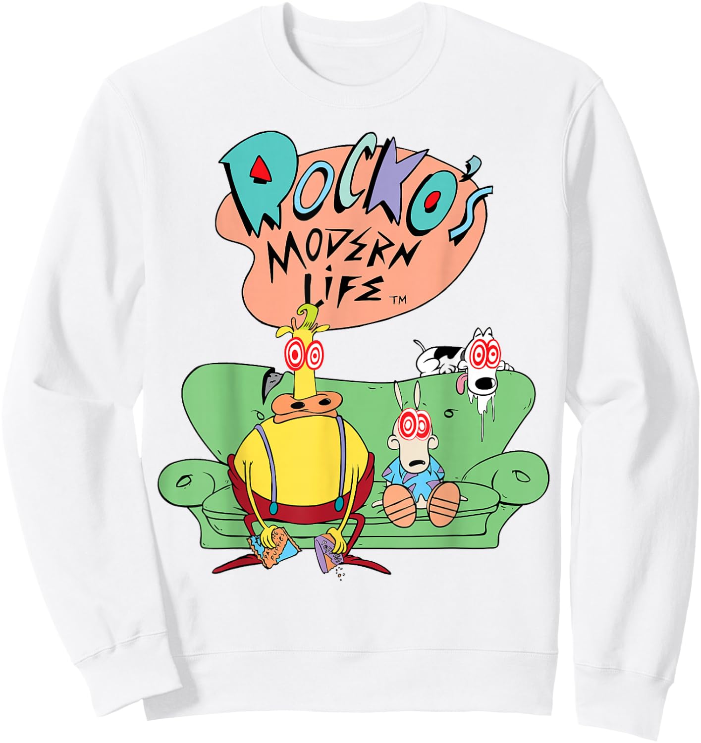 Nickelodeon Rocko's Modern Life Dazed and Confused Sweatshirt - Sweatshirt | White