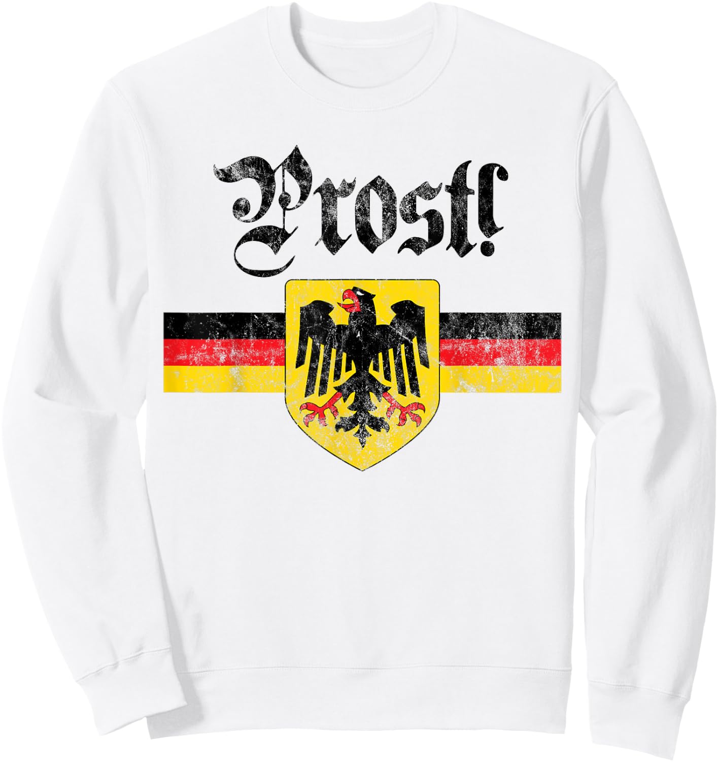 Prost! German Coat of Arms Oktoberfest Sweatshirt - Sweatshirt | White