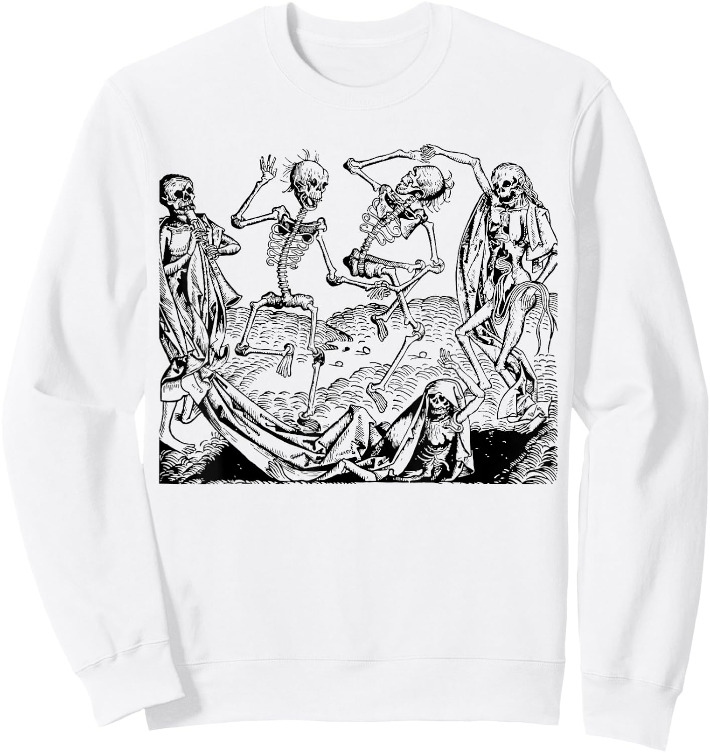 Danse Macabre Or Dance Of Death 1493, T Shirt Artwork Sweatshirt - Sweatshirt | White