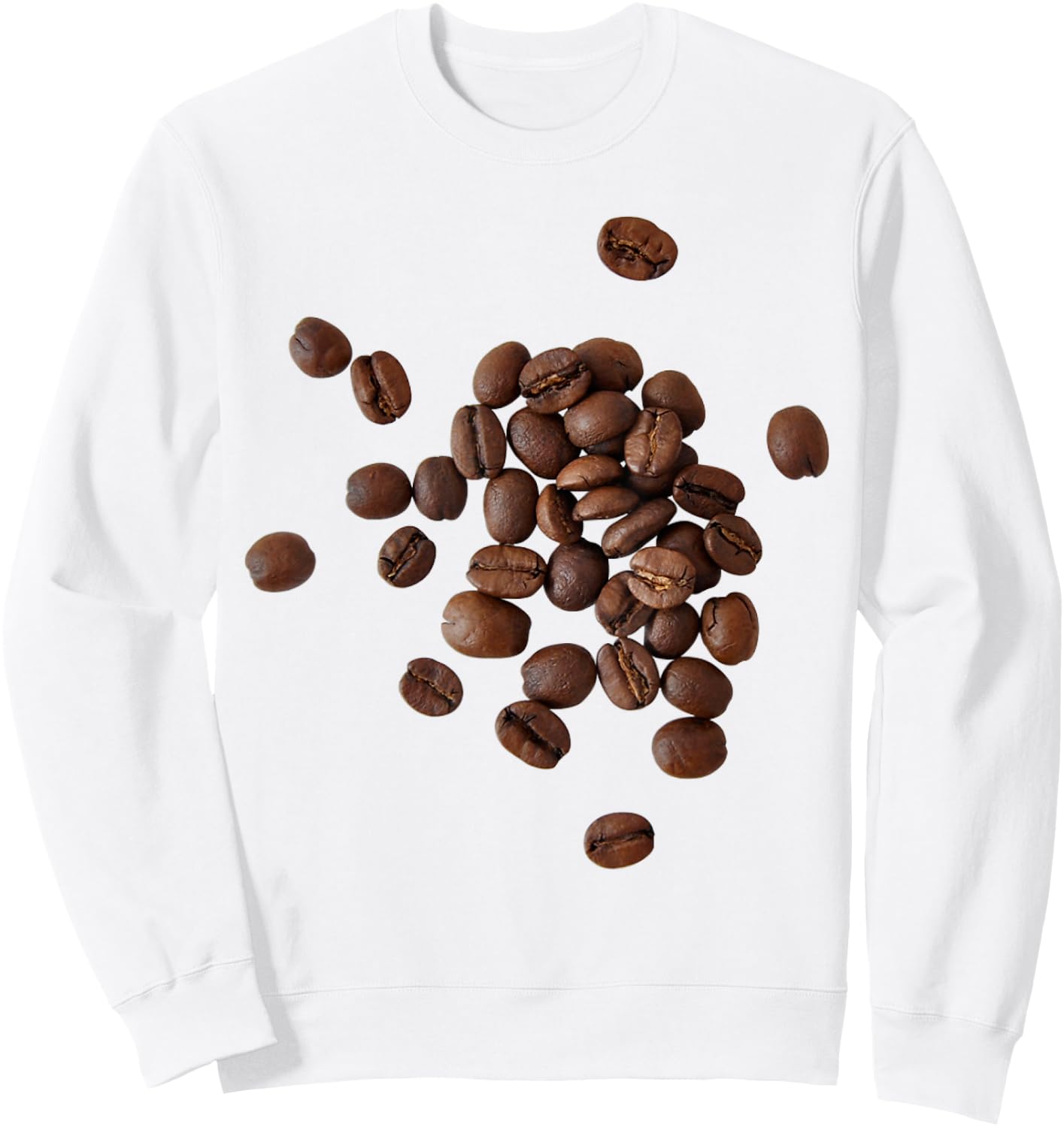 Coffee Beans Whole Bean Coffee Cafe Spilled Halloween Sweatshirt - Sweatshirt | White