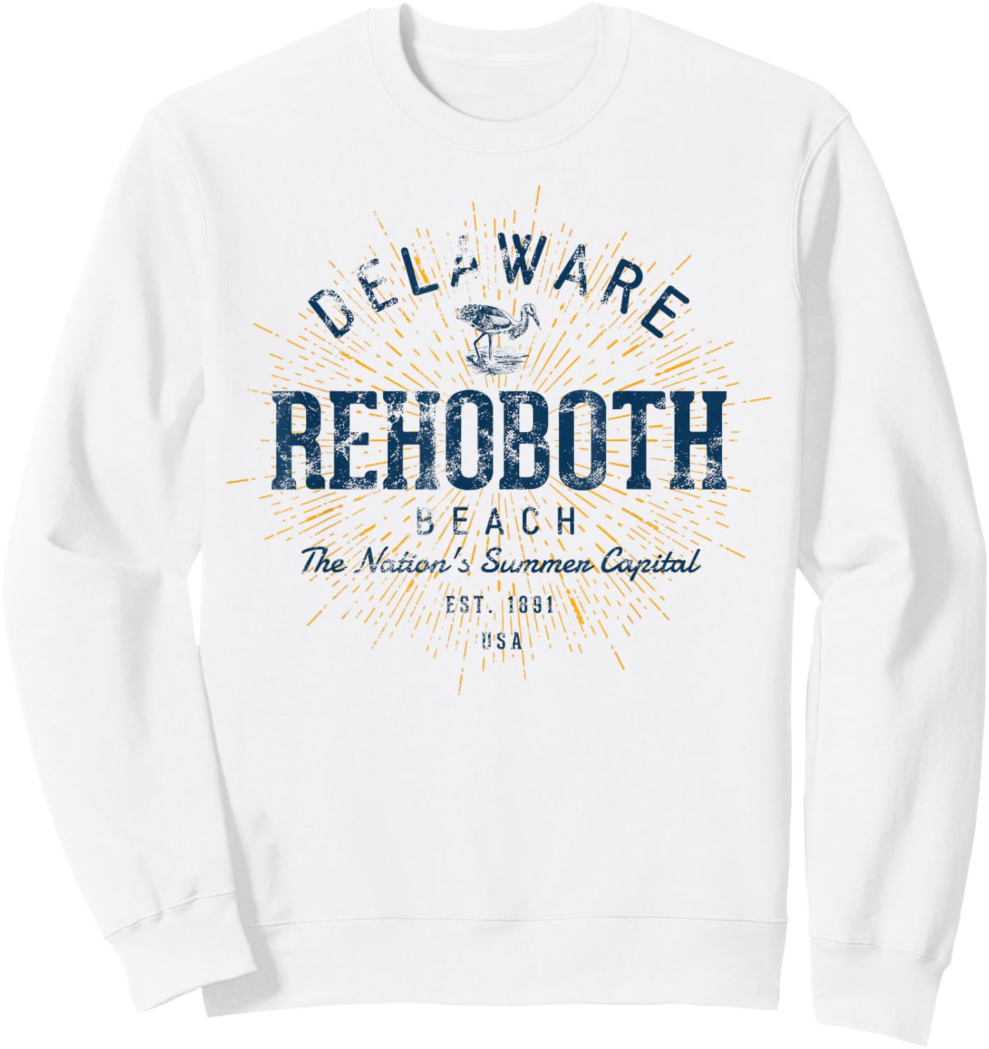 Vintage Rehoboth Beach Retro Sweatshirt - Sweatshirt | White