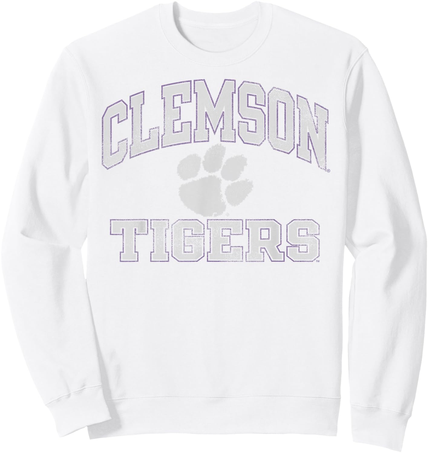 Clemson Tigers Vintage Worn Orange Officially Licensed Sweatshirt - Sweatshirt | White
