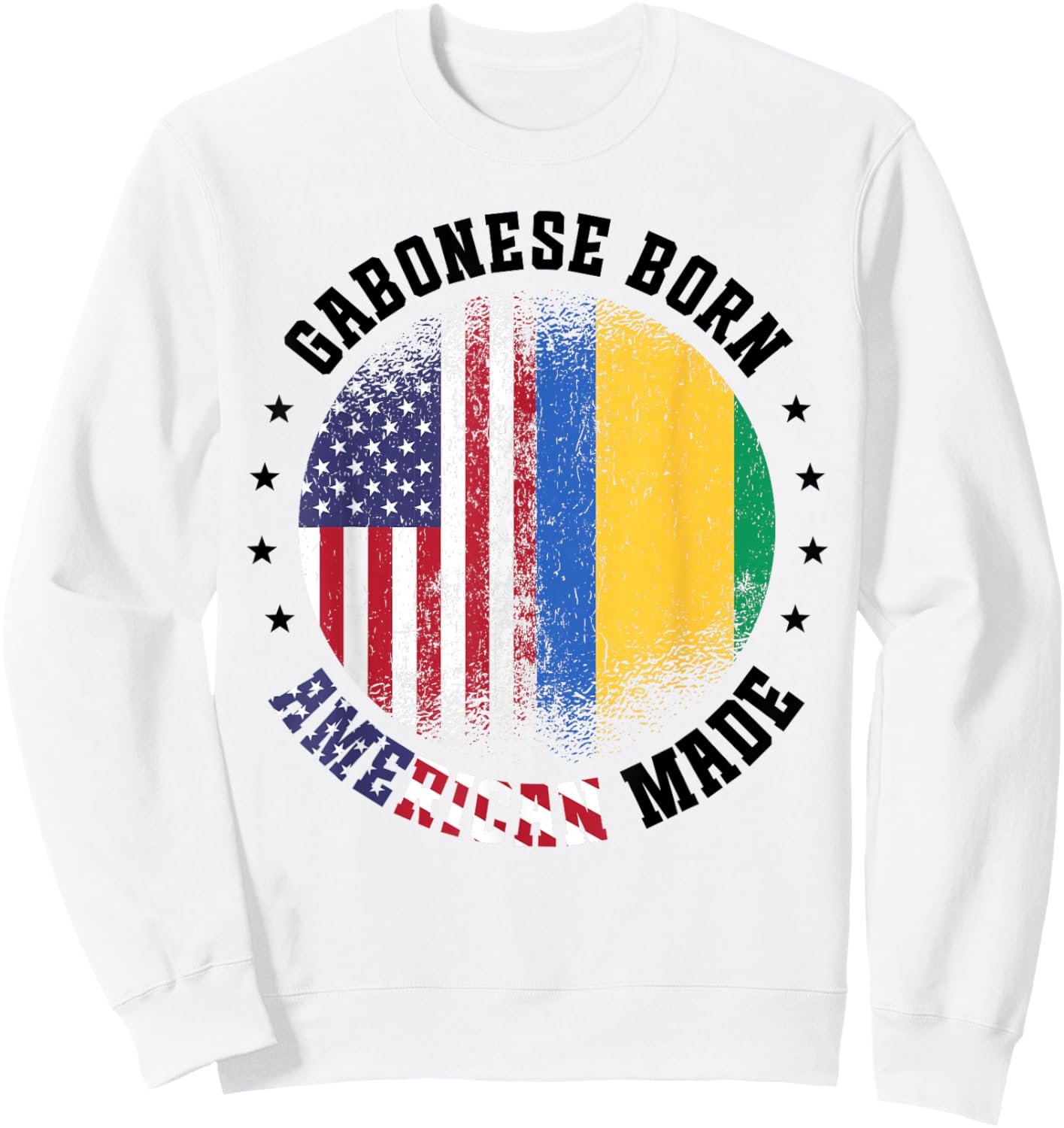 Gabonese Flag American US Flag Outfit for Gabon Sweatshirt - Sweatshirt | White