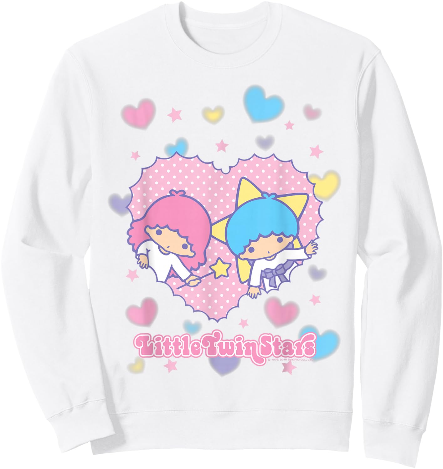 Little Twin Stars Retro Logo Valentine Sweatshirt - Sweatshirt | White