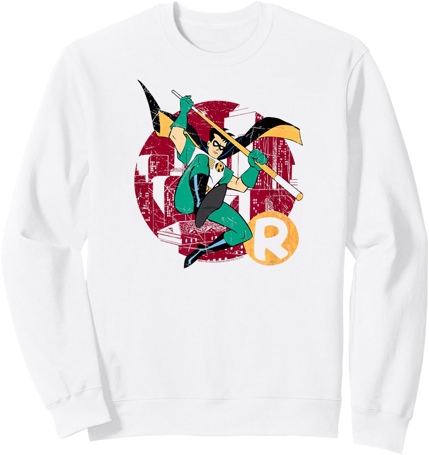 Batman: Animated Series Robin Leap T Shirt Sweatshirt - Sweatshirt | White