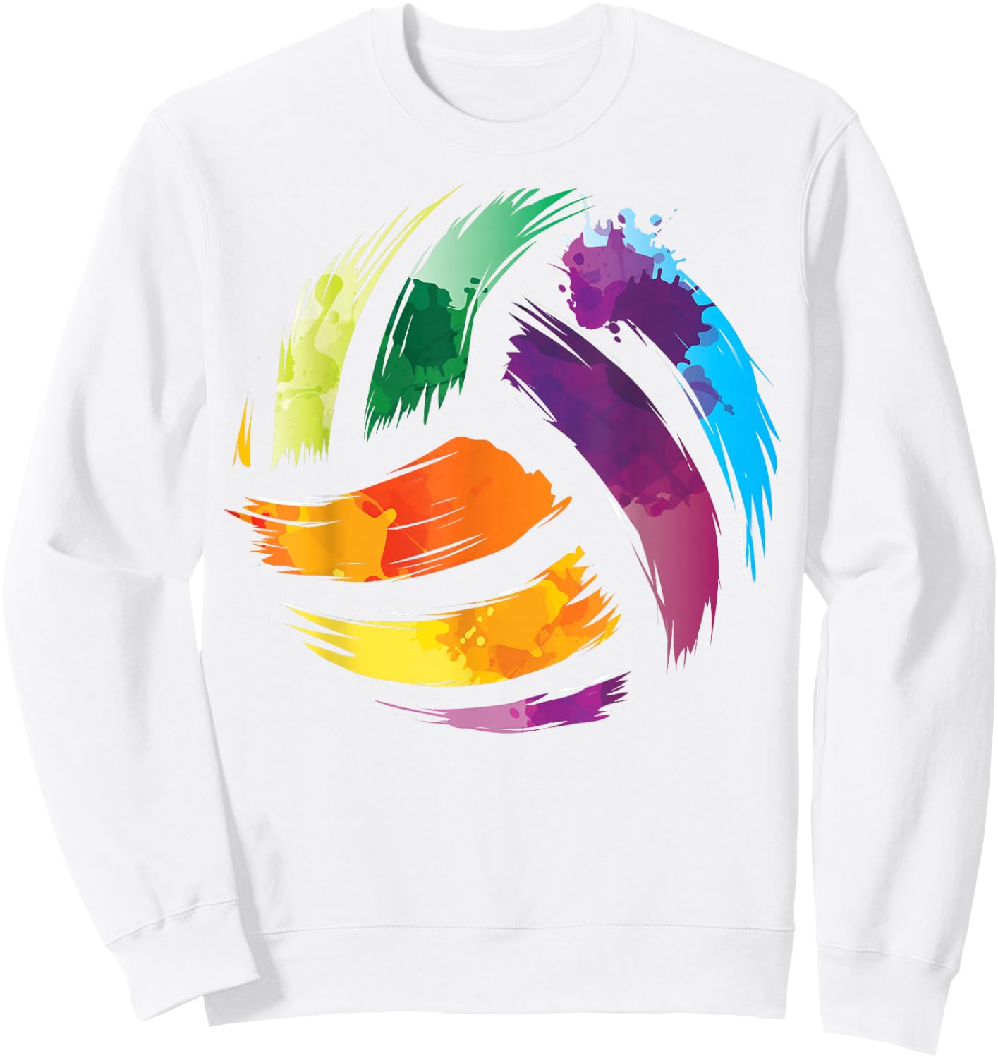 Colorful Volleyball Shirt | Cute Colorsplash Ball Gift Sweatshirt - Sweatshirt | White