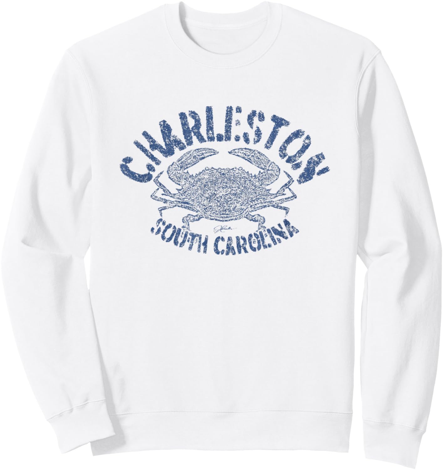 JCombs: Charleston, SC, Blue Crab Sweatshirt - Sweatshirt | White