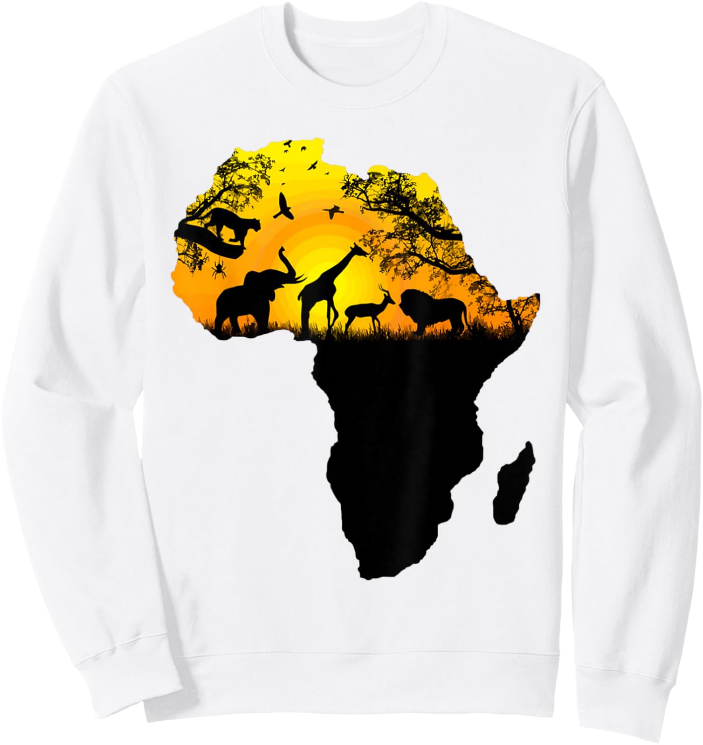 Majestic Safari Animals in Sizzling Africa Continent Sweatshirt - Sweatshirt | White