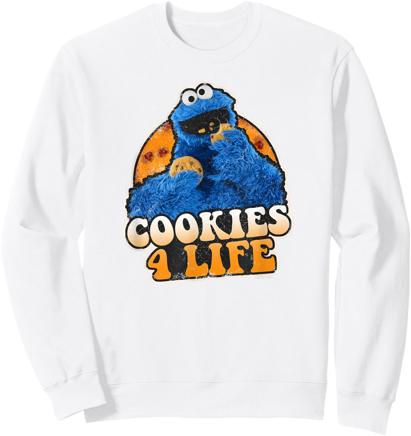 Sesame Street Cookie Monster Cookies 4 Life Sweatshirt - Sweatshirt | White