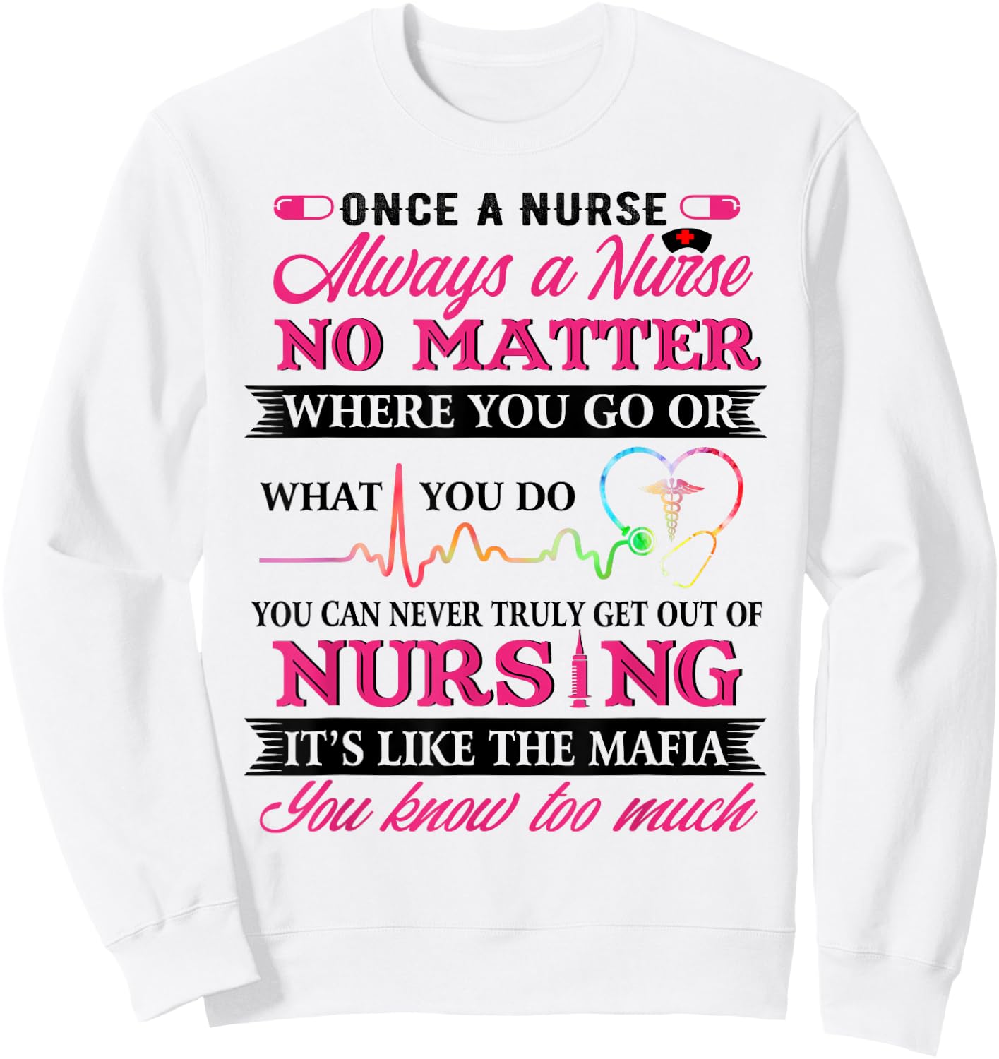 Once A Nurse Always A Nurse - Nurse Day Shirt Sweatshirt - Sweatshirt | White