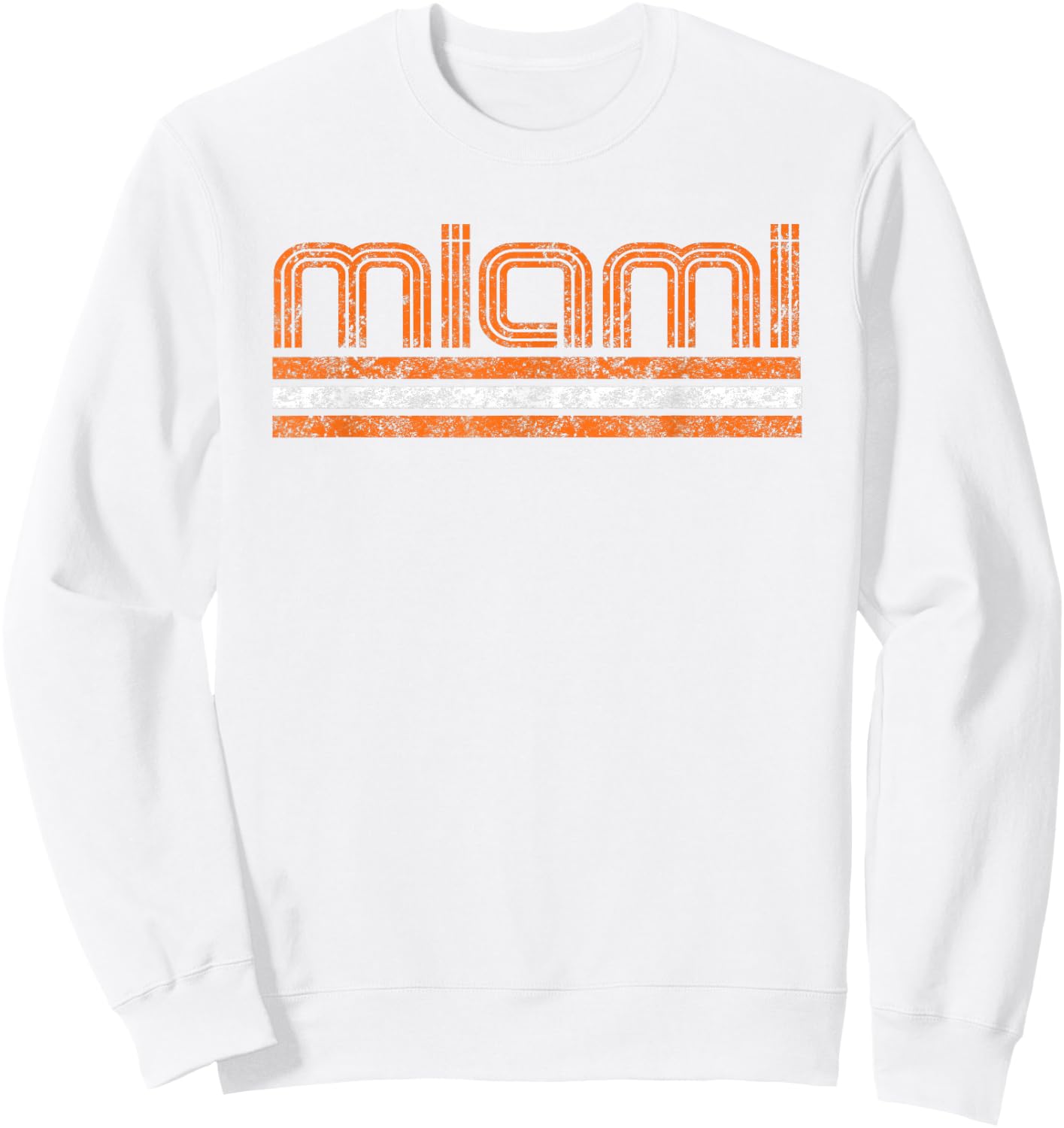Miami Florida Retro Vintage Weathered Sweatshirt - Sweatshirt | White