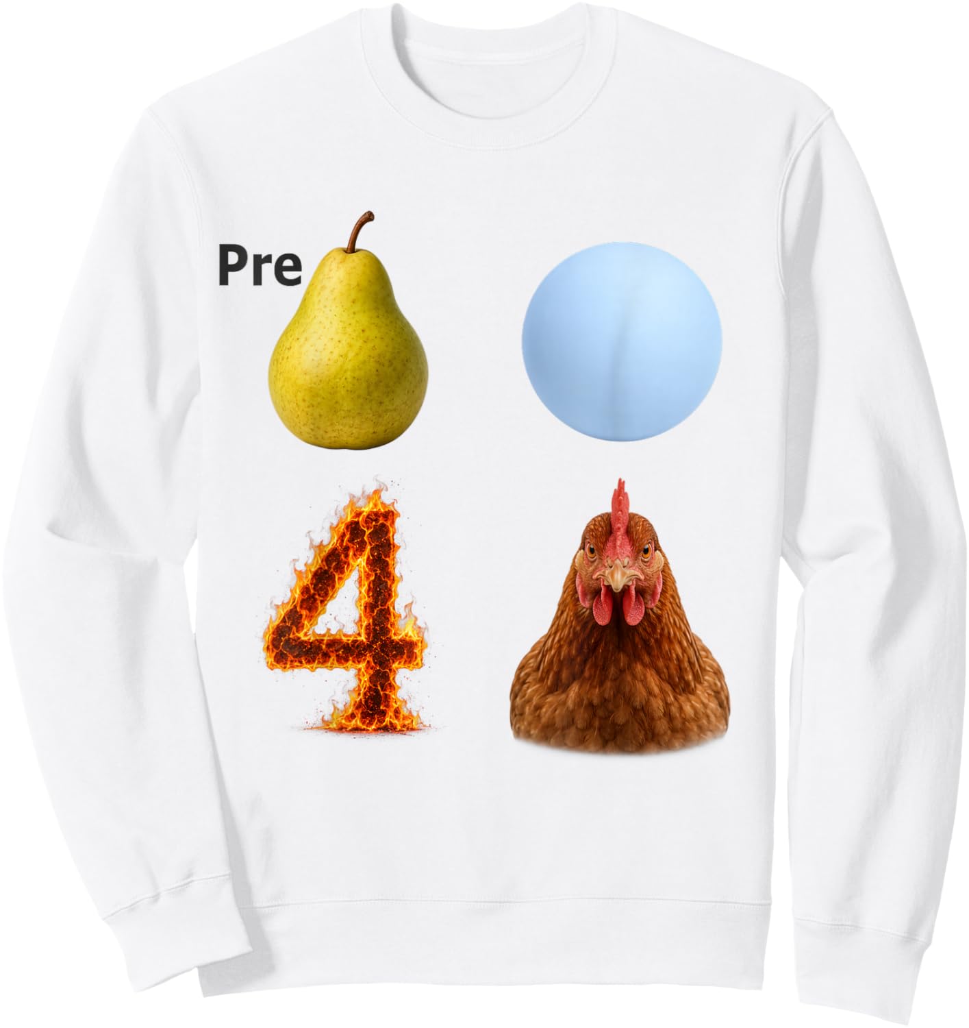 Pre Pear Uranus 4 Chicken Funny Meme Sweatshirt - Sweatshirt | White