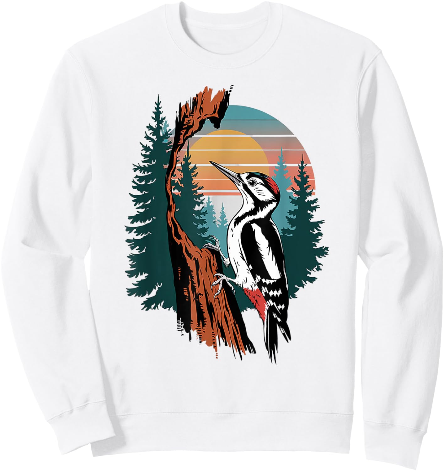 Woodpecker Hunting Hiking Outdoor Camping Forest Men Women Sweatshirt - Sweatshirt | White