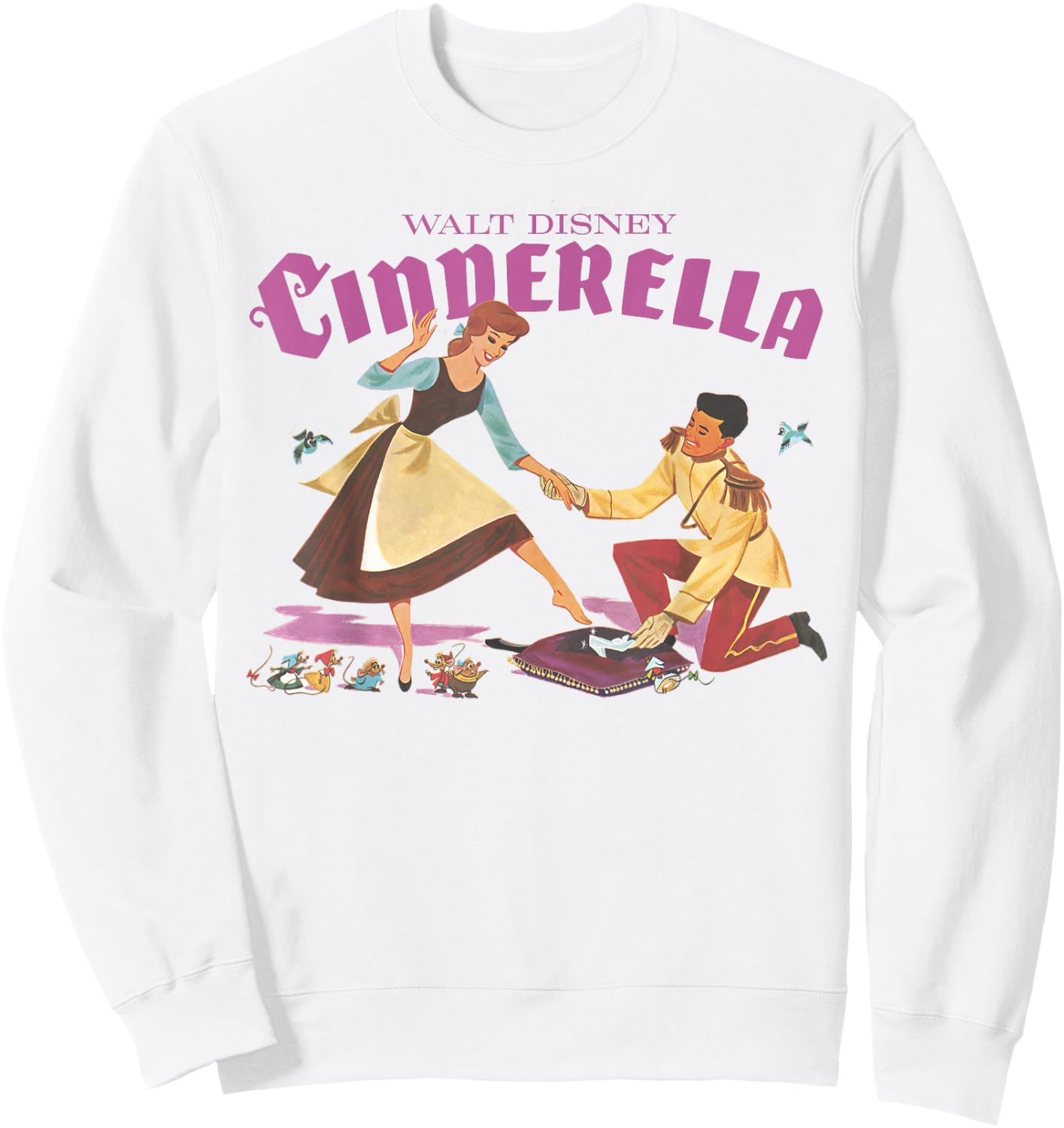 Disney Cinderella Shoe Fitting Title Logo Sweatshirt - Sweatshirt | White