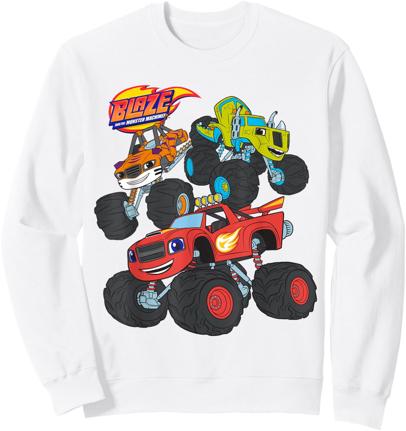 Blaze & The Monster Machines (BLAZE, STRIPES, ZEG) Sweatshirt - Sweatshirt | White