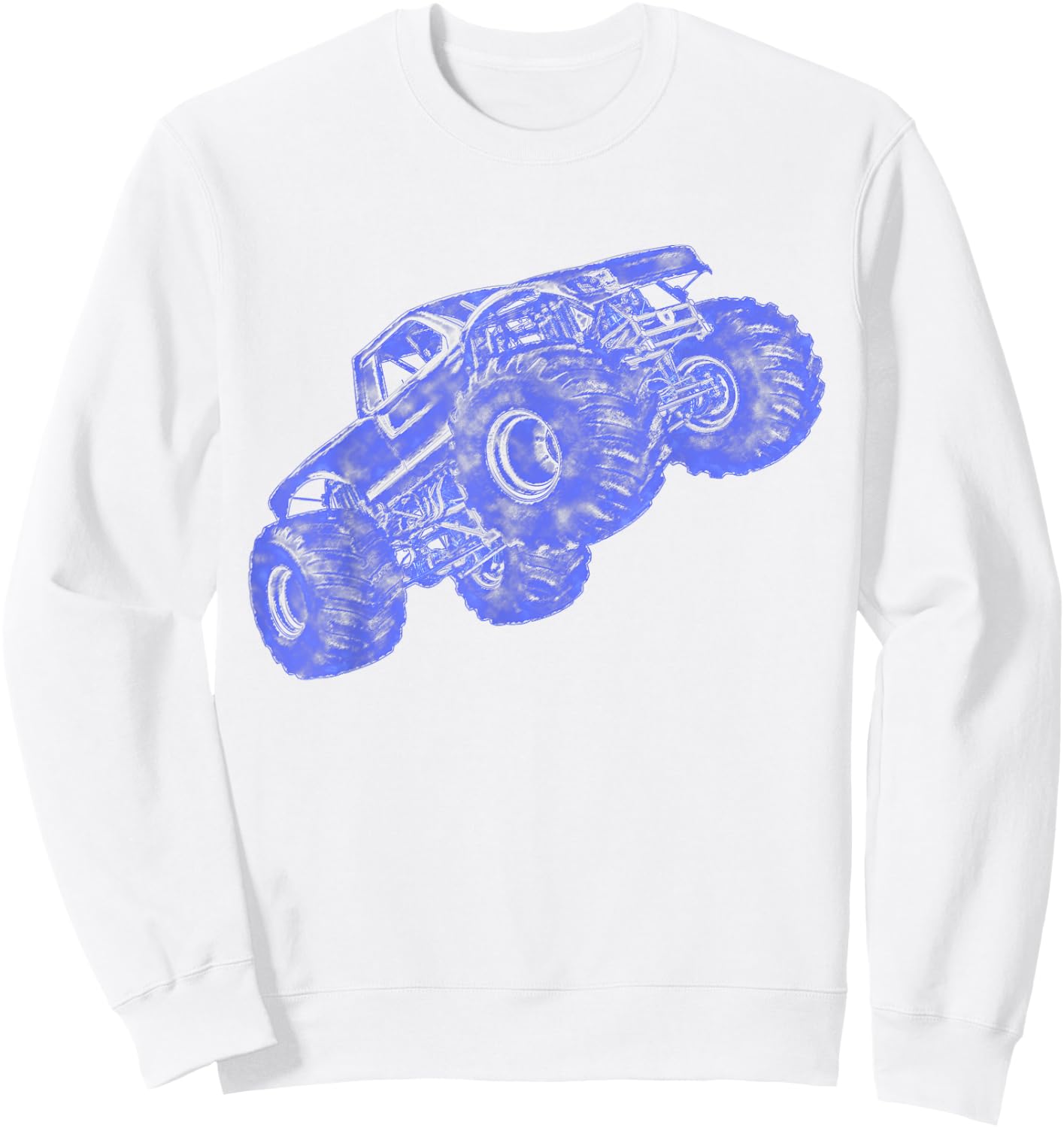 Monster Truck Ink Style Design Monster Truck Sweatshirt - Sweatshirt | White