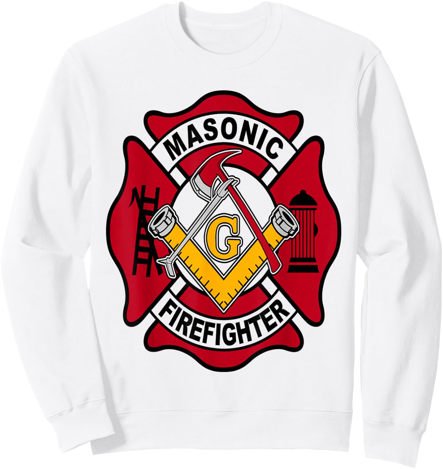 Masonic Firefighter Sweatshirt - Sweatshirt | White