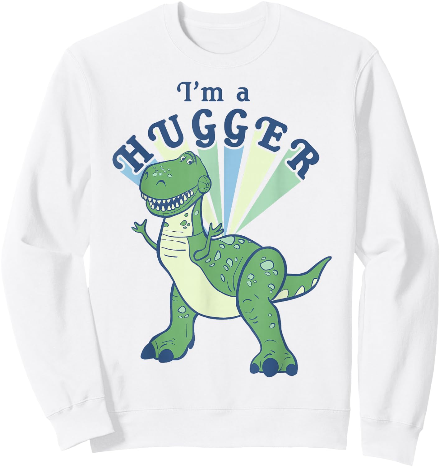 Disney Pixar Toy Story 4 Rex I'm A Hugger Colorful Portrait Sweatshirt - Sweatshirt | White
