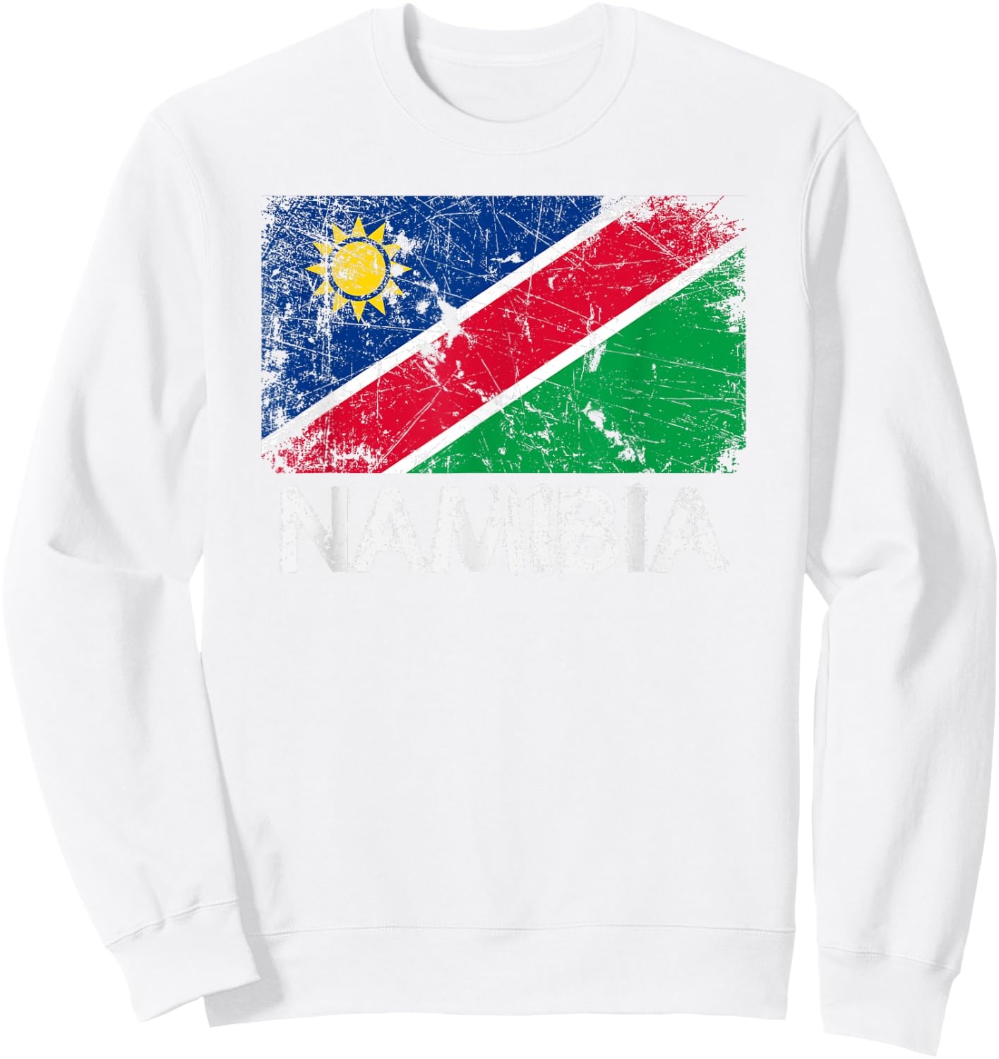Namibian Flag | Vintage Made In Namibia Gift Sweatshirt - Sweatshirt | White