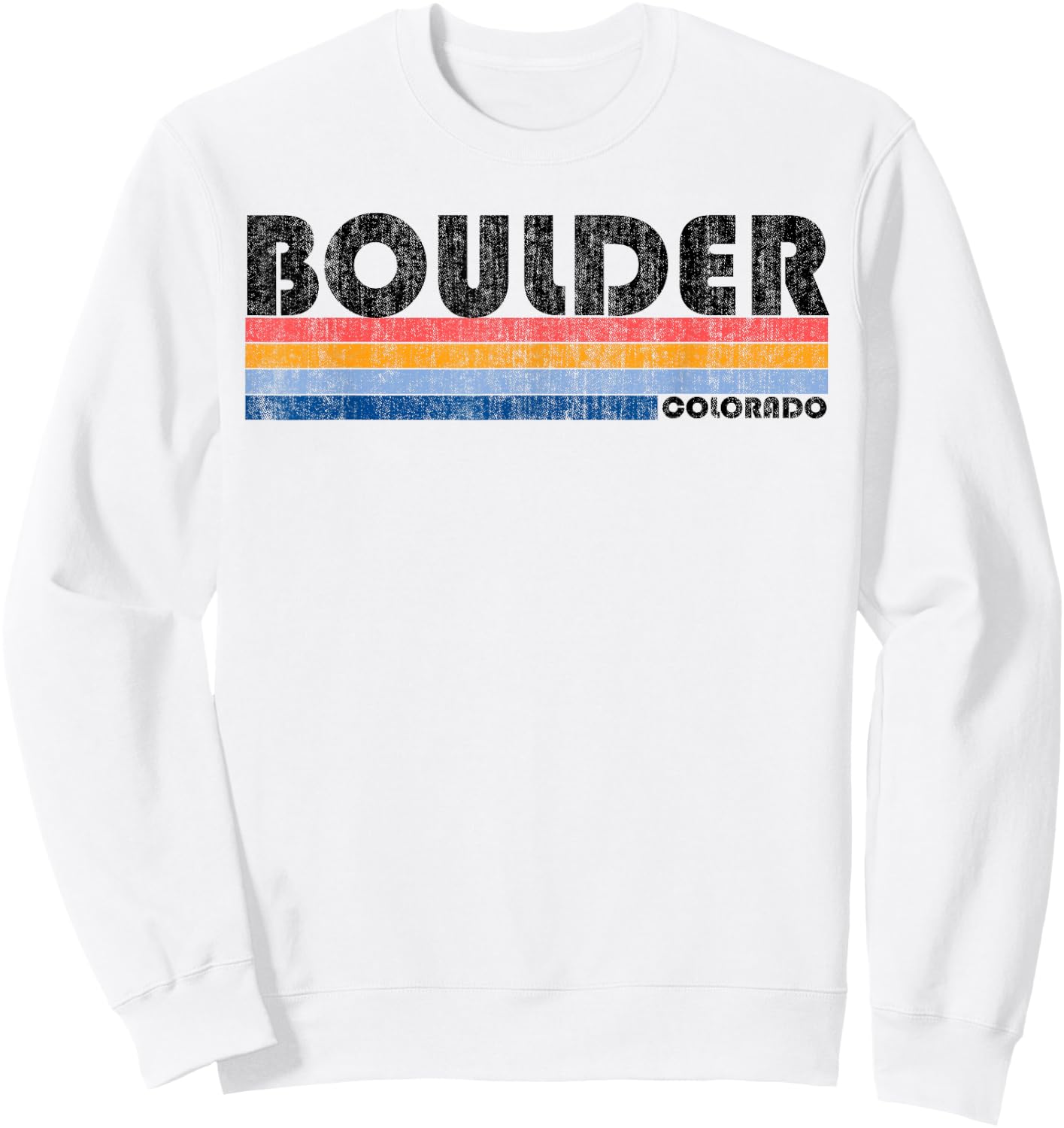 Vintage 1980s Style Boulder, CO Sweatshirt - Sweatshirt | White