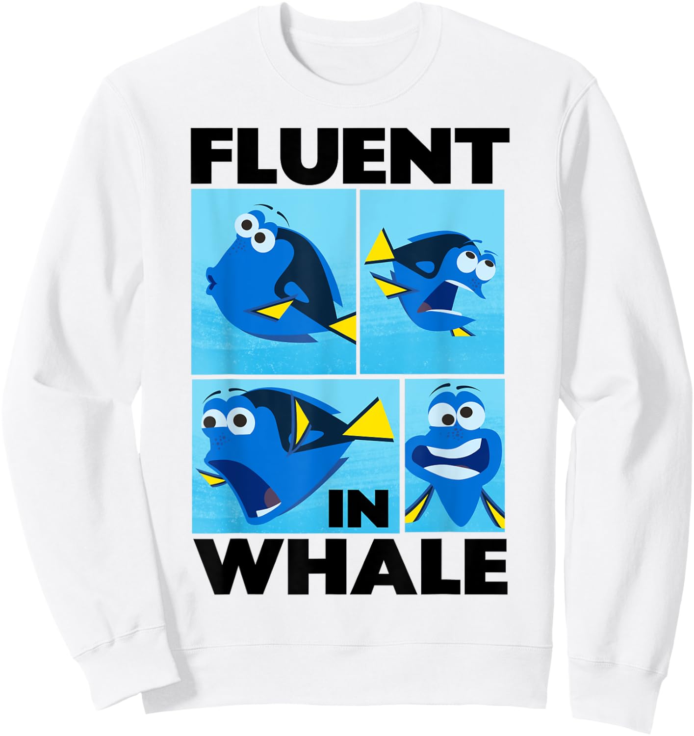 Disney Pixar Finding Dory Fluent in Whale Dory Box Ups Sweatshirt - Sweatshirt | White