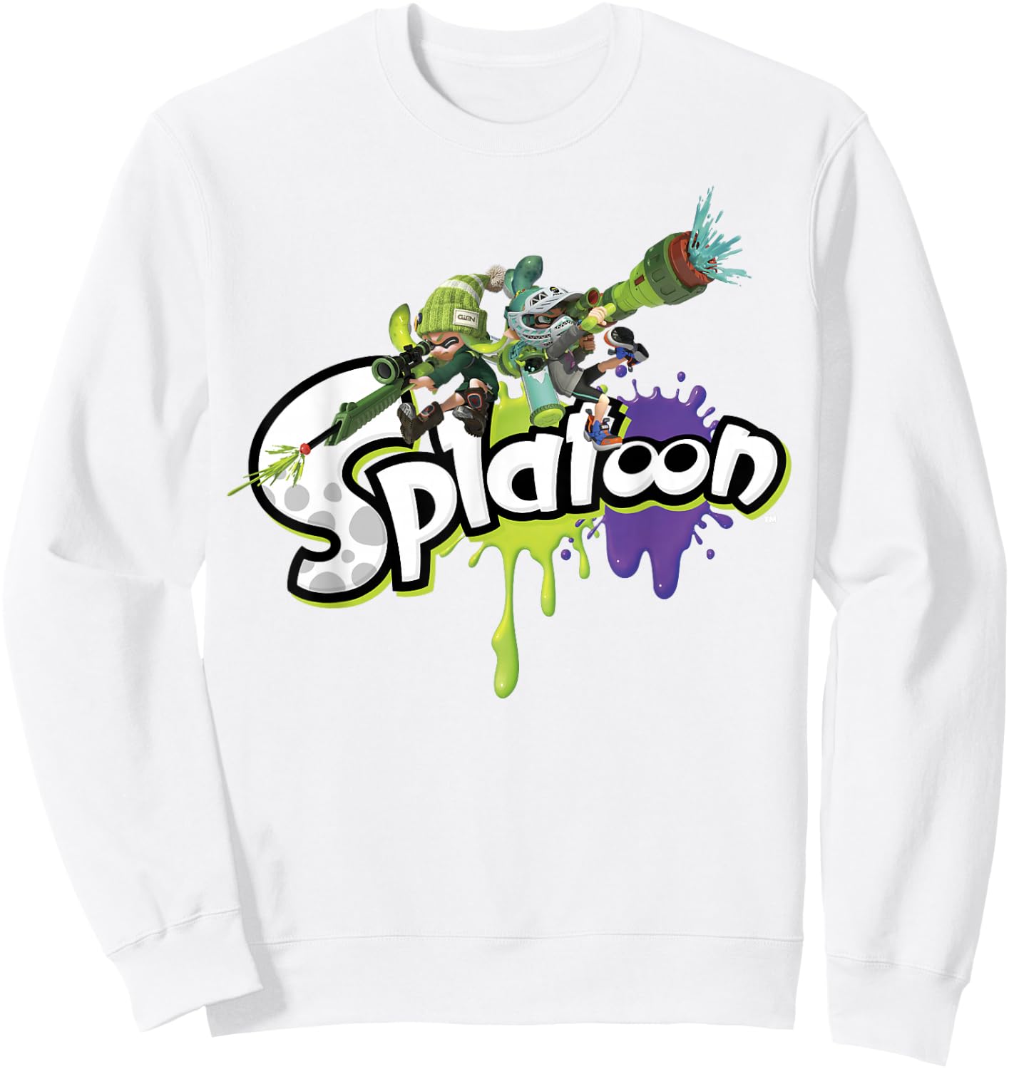 Nintendo Splatoon Splatter Back To Back Graphic Sweatshirt - Sweatshirt | White