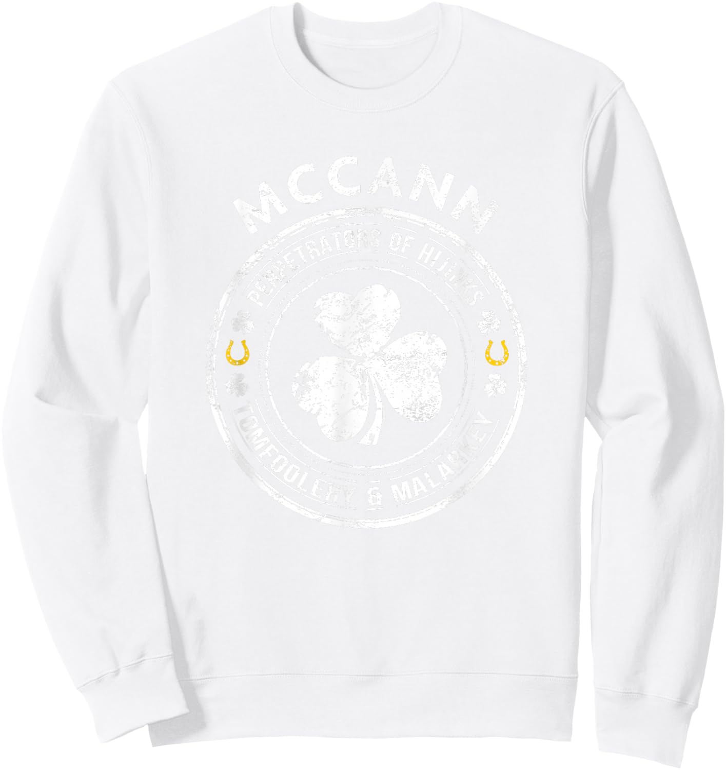 McCann Irish Family Name Sweatshirt - Sweatshirt | White