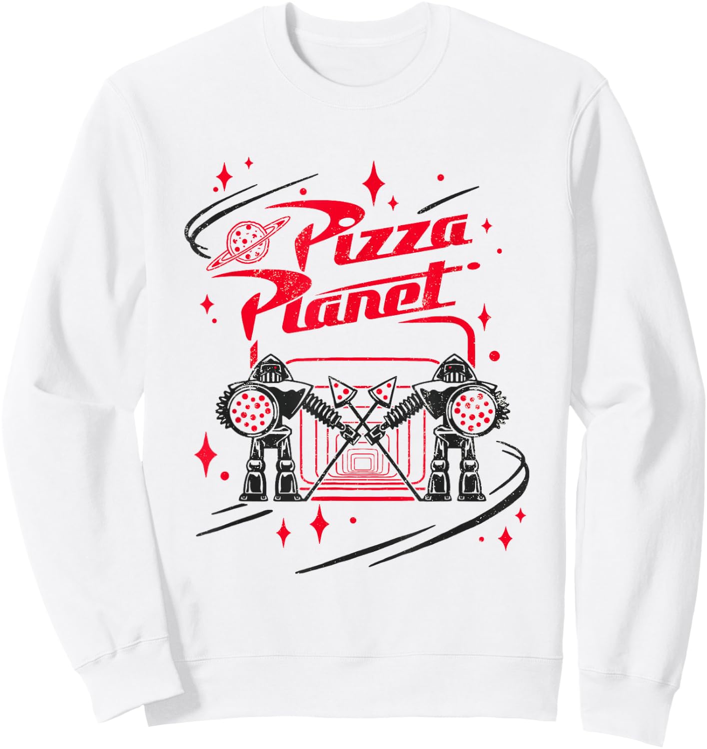 Disney Pixar Toy Story Pizza Planet Cool Guards Retro Logo Sweatshirt - Sweatshirt | White