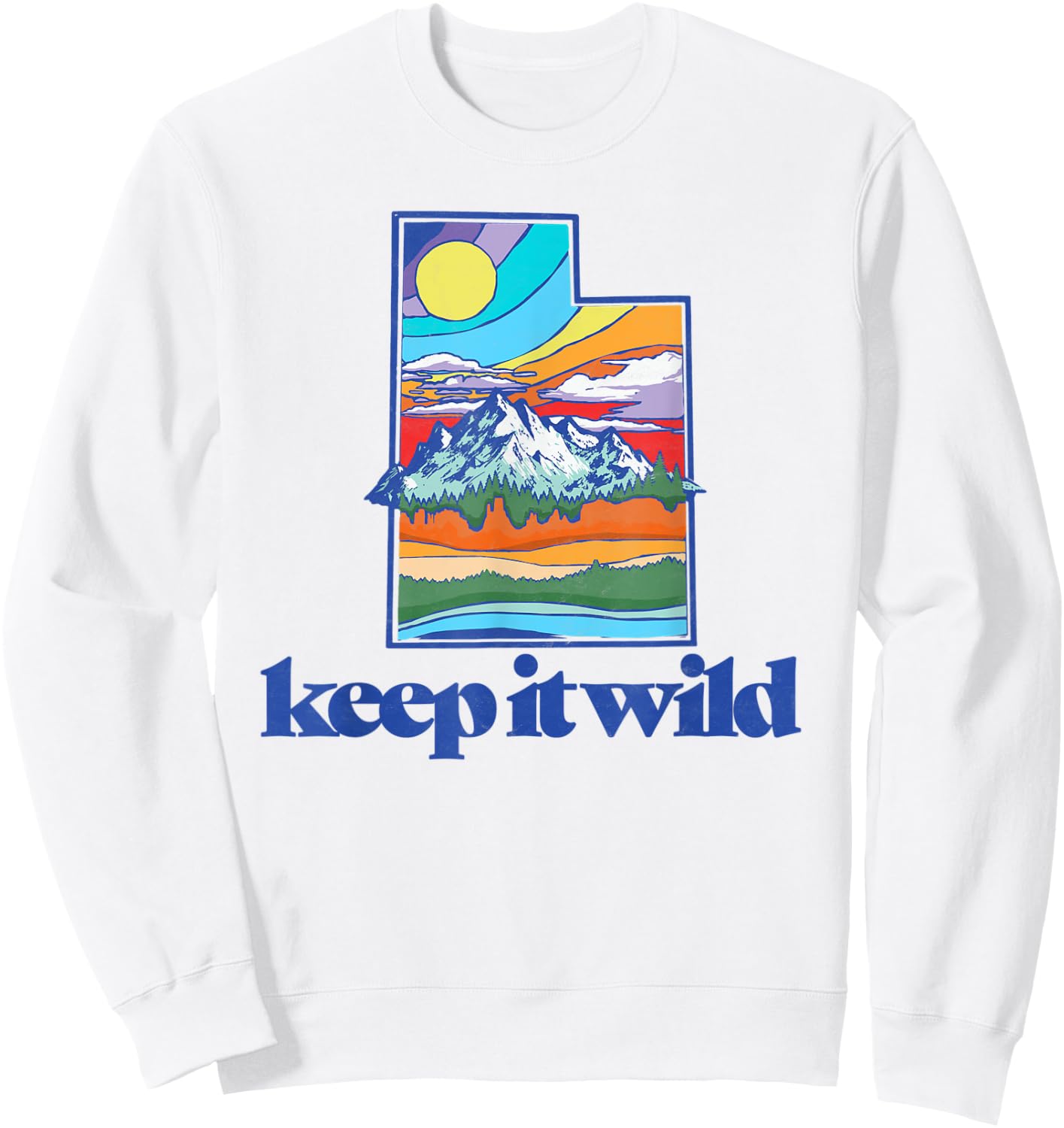 Keep It Wild Utah Vintage Nature Outdoor Graphic Sweatshirt - Sweatshirt | White