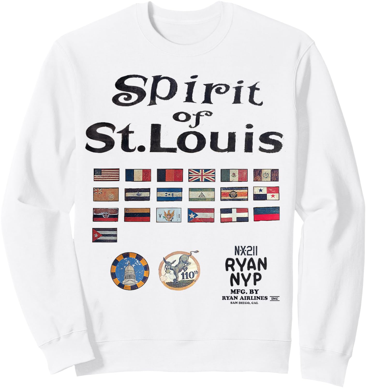 Spirit of St. Louis | Historical Aviation Series Sweatshirt - Sweatshirt | White