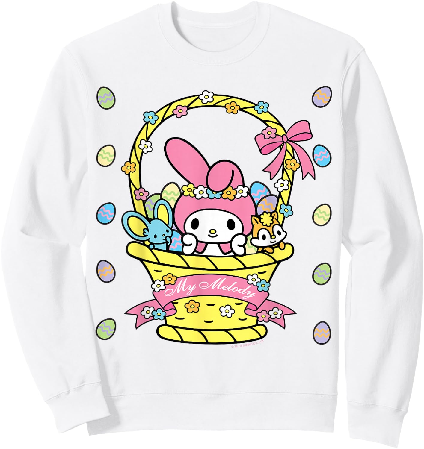 My Melody Logo Happy Easter Shirt Sweatshirt - Sweatshirt | White