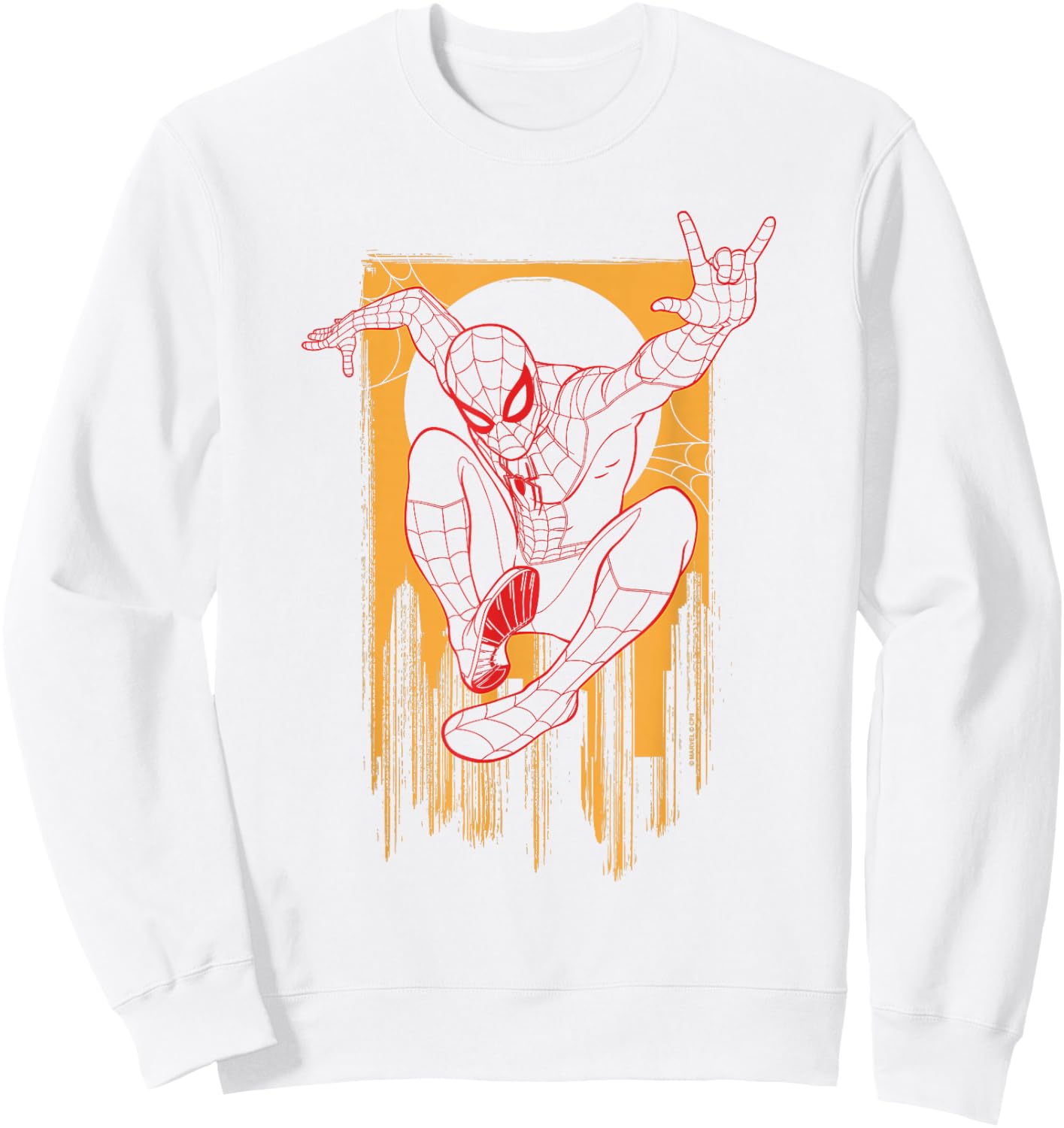 Marvel Spider-Man Day Spidey Drip Line Art Poster Sweatshirt - Sweatshirt | White