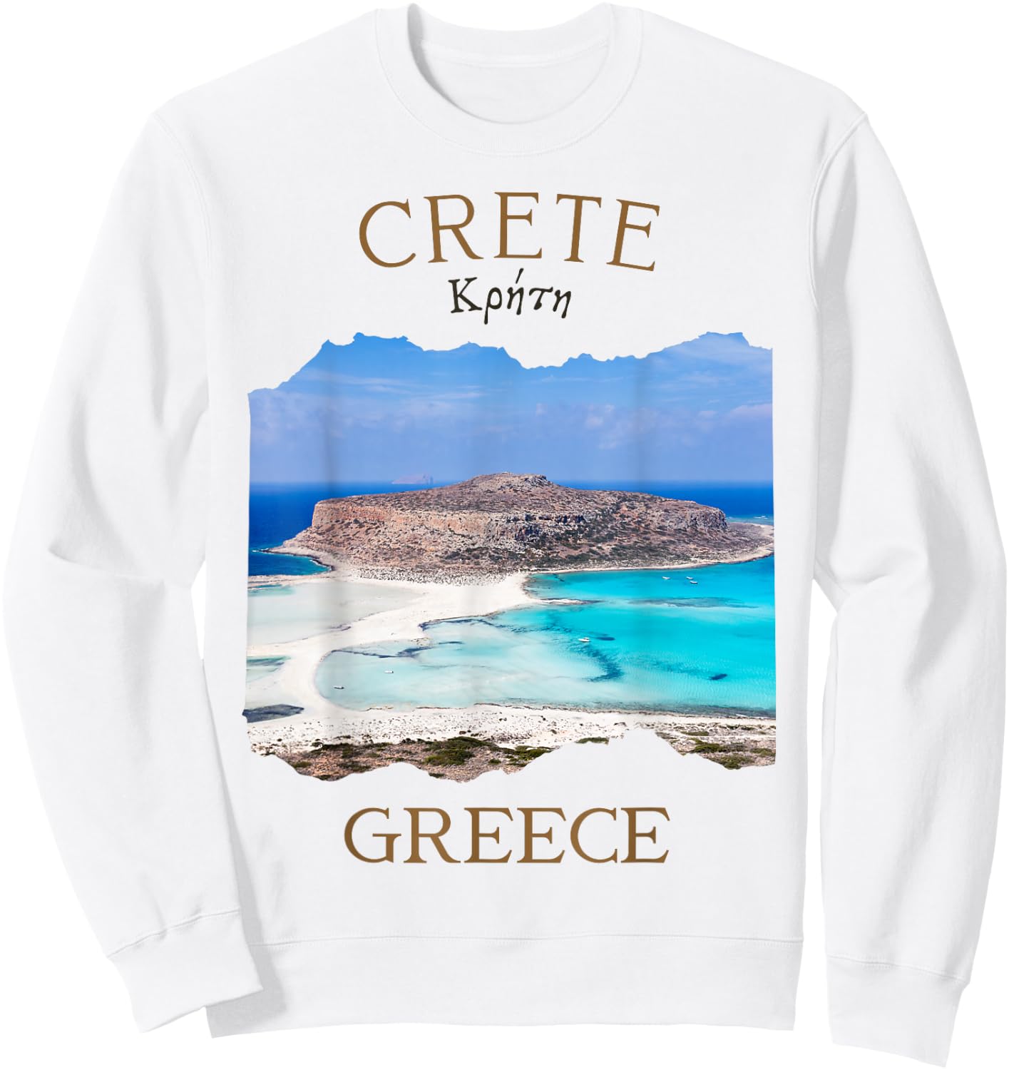 Greek Island Crete Greece featuring Balos Beach in Chania Sweatshirt - Sweatshirt | White