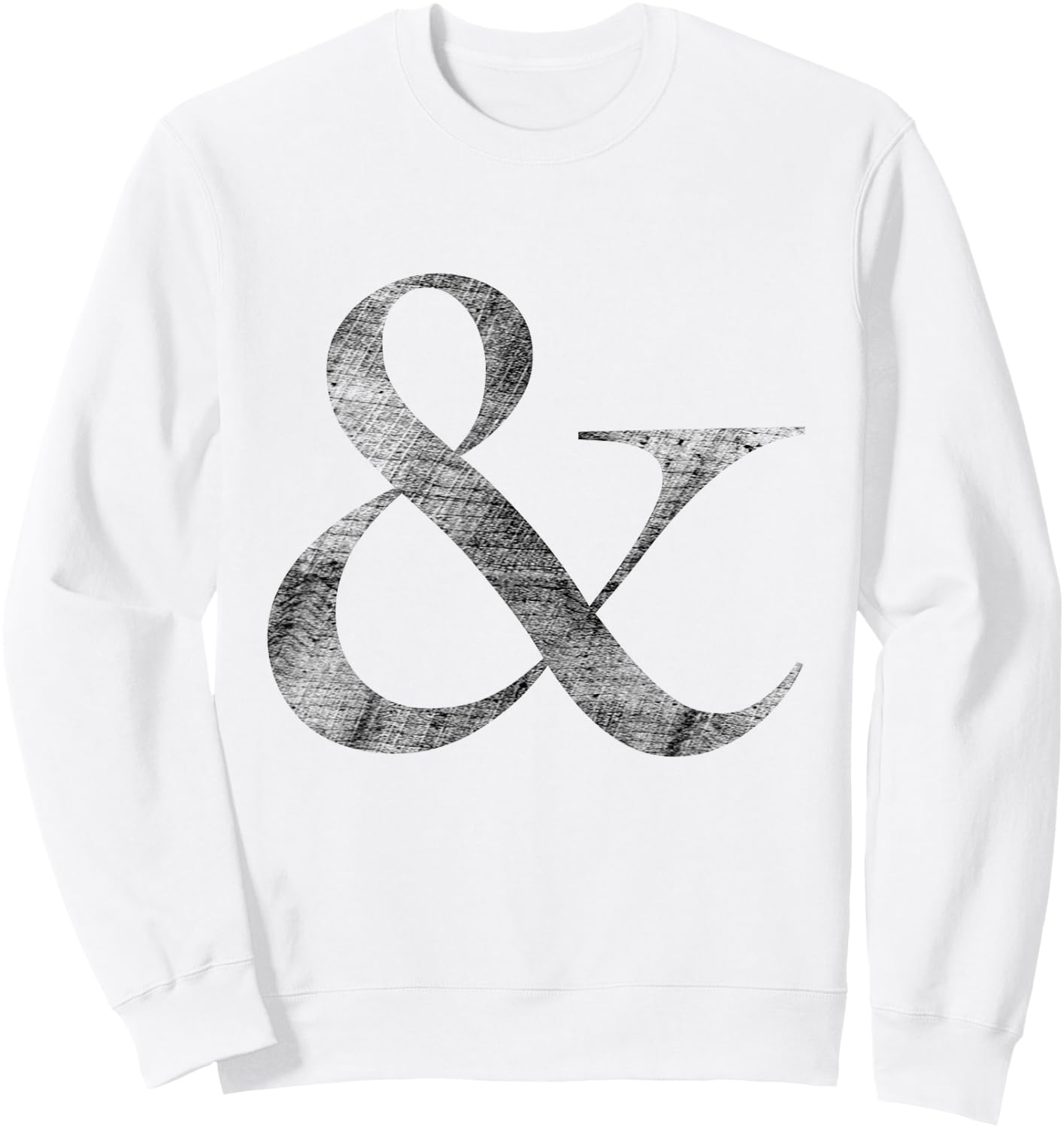 Big Caslon Medium Letterpress Style Ampersand gift Sweatshirt - Sweatshirt | White