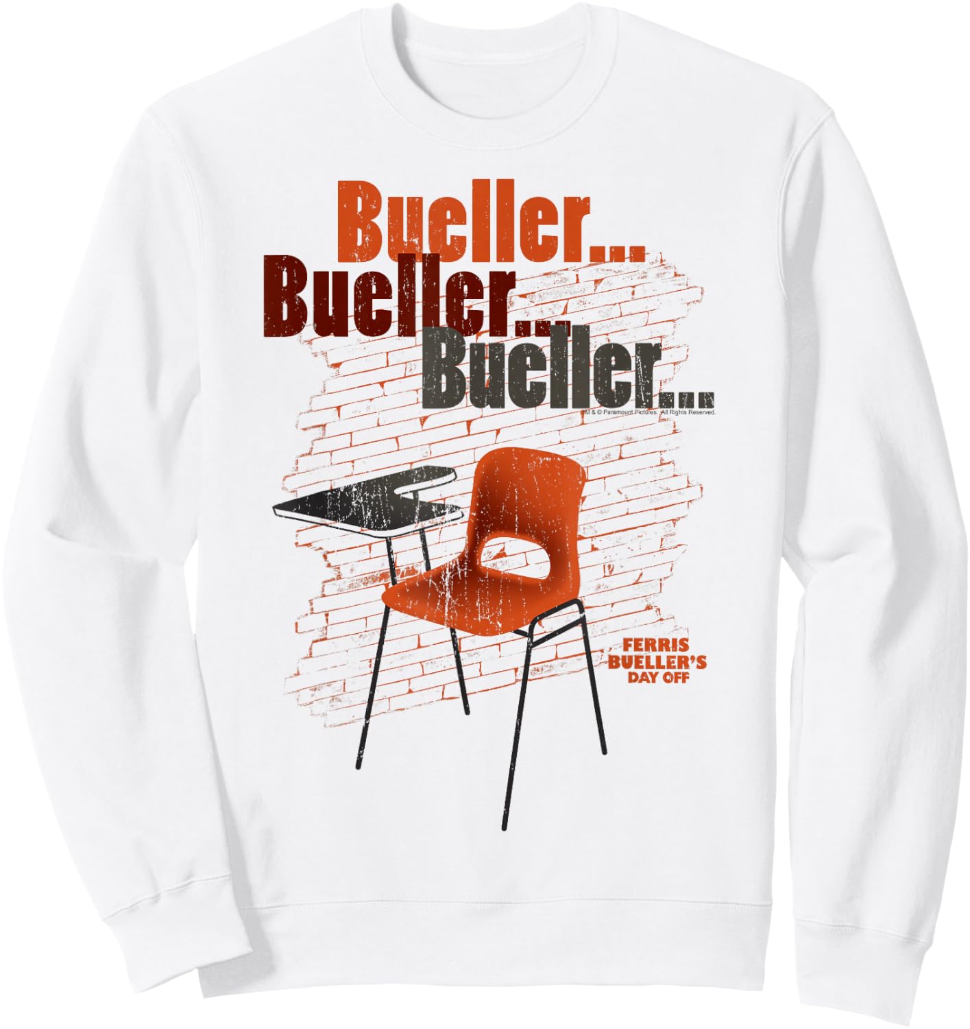 Ferris Bueller's Day Off Empty School Desk Sweatshirt - Sweatshirt | White
