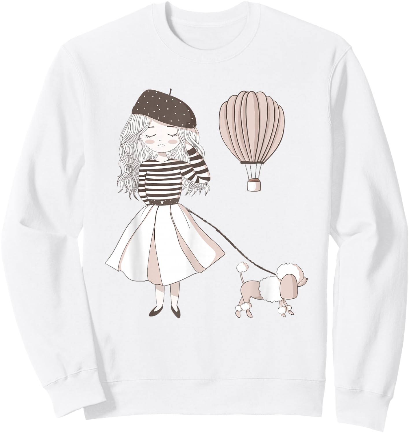 Sassy Southern Charm & Grace | Paris France | Cute French Girl & Poodle Gift Sweatshirt - Sweatshirt | White