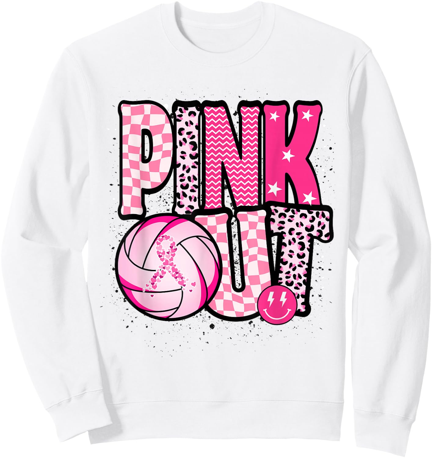 Dig For A Cure Volleyball Pink Out Breast Cancer Awareness Sweatshirt - Sweatshirt | White