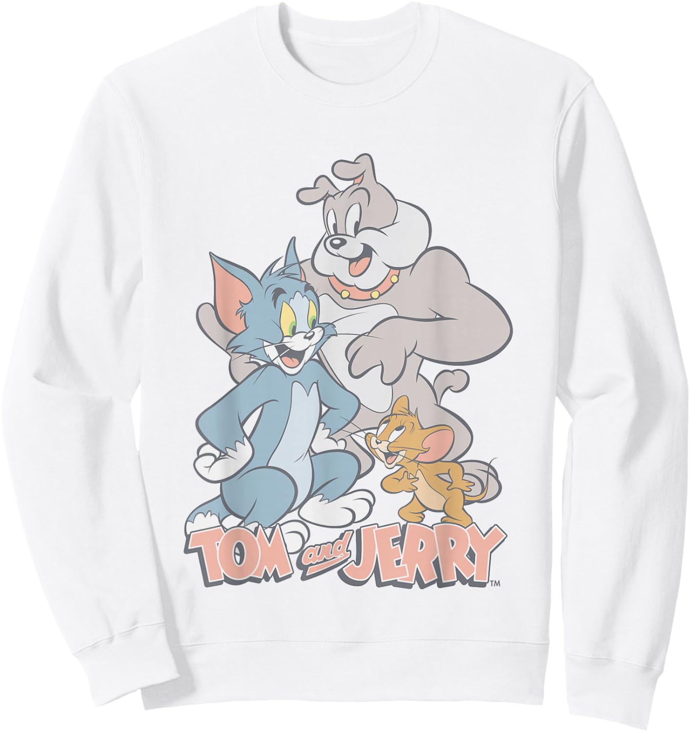 Tom and Jerry Pastel Pals Vintage Group Shot Sweatshirt - Sweatshirt | White
