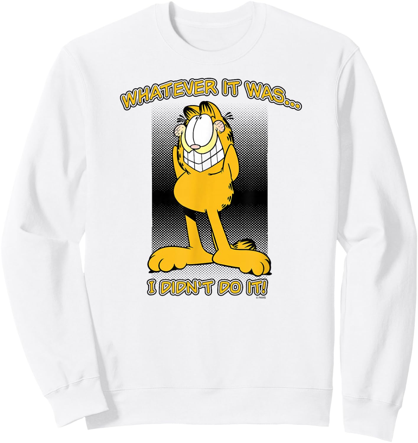 Garfield I Didn't Do It Sweatshirt - Sweatshirt | White