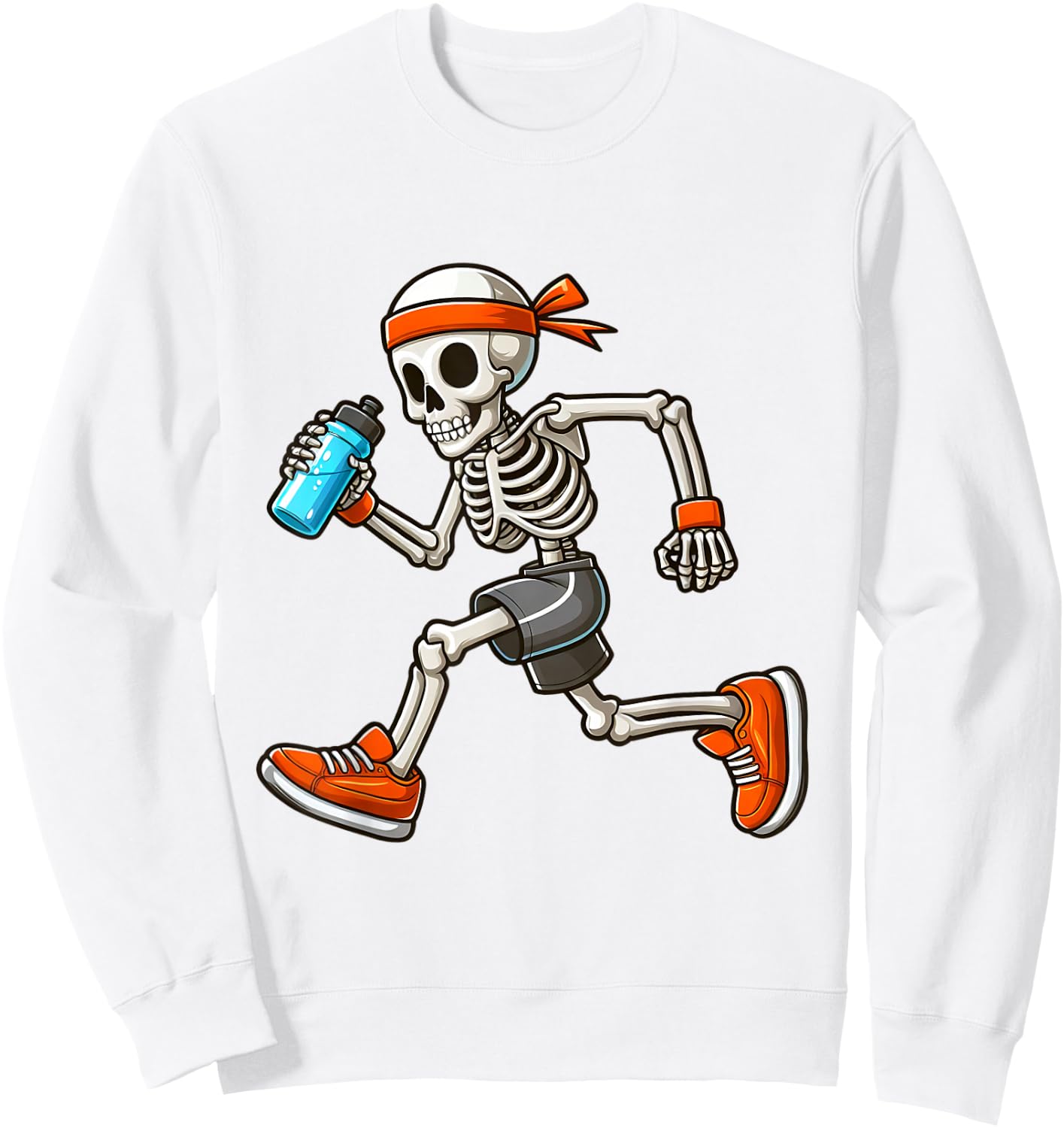 Running Skeleton Halloween Costume Spooky Runners Lover Sweatshirt - Sweatshirt | White