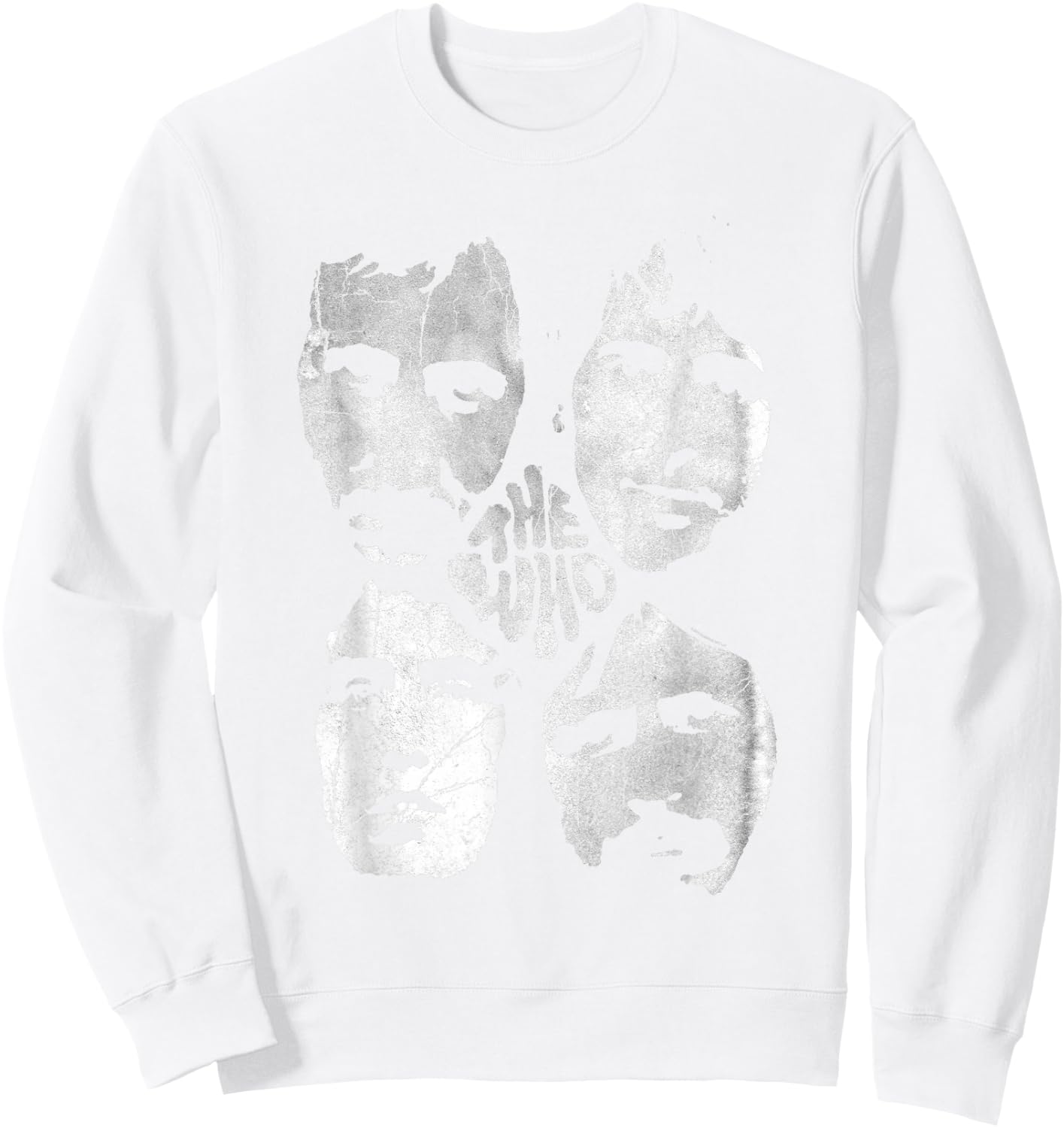 The Who Official Distressed Four Heads Band Sweatshirt - Sweatshirt | White