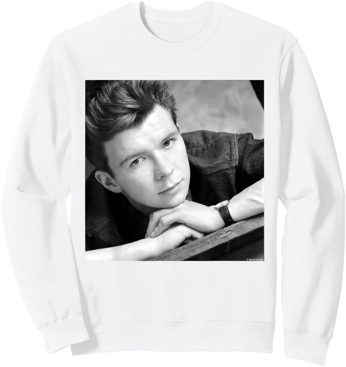 Rick Astley Never Gonna Give You Up Portrait By Simon Fowler Sweatshirt - Sweatshirt | White