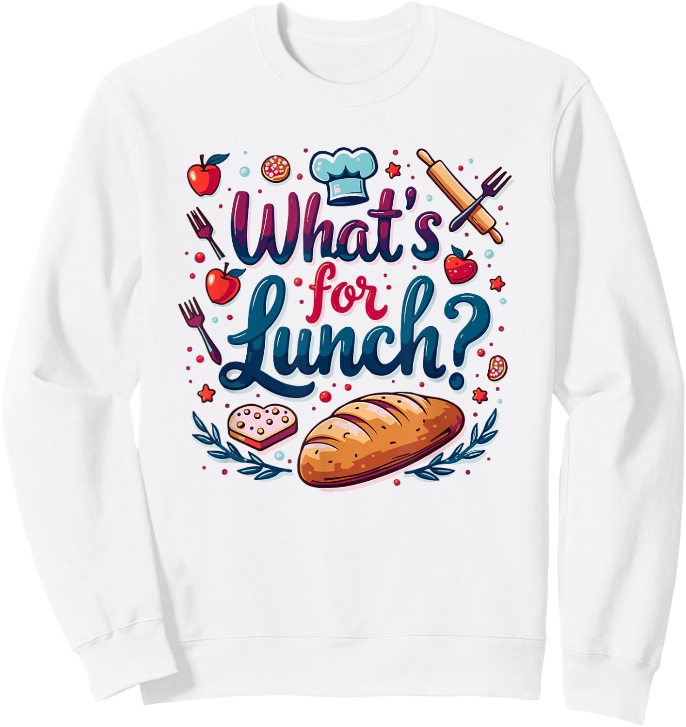 Whats for Lunch Funny Lunch Lady Sweatshirt - Sweatshirt | White