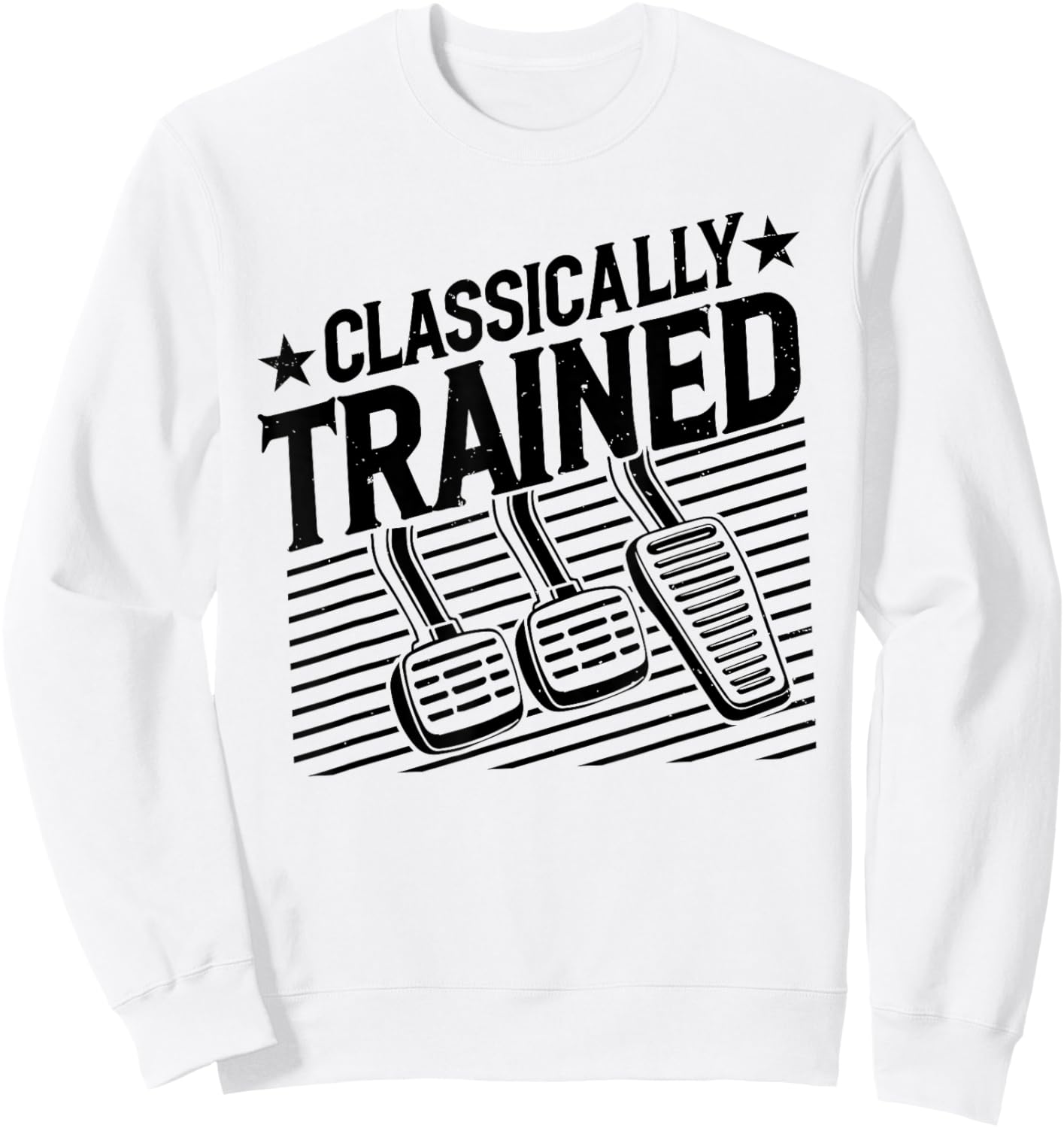 Classically Trained Funny Gear Manual Transmission Driver Sweatshirt - Sweatshirt | White