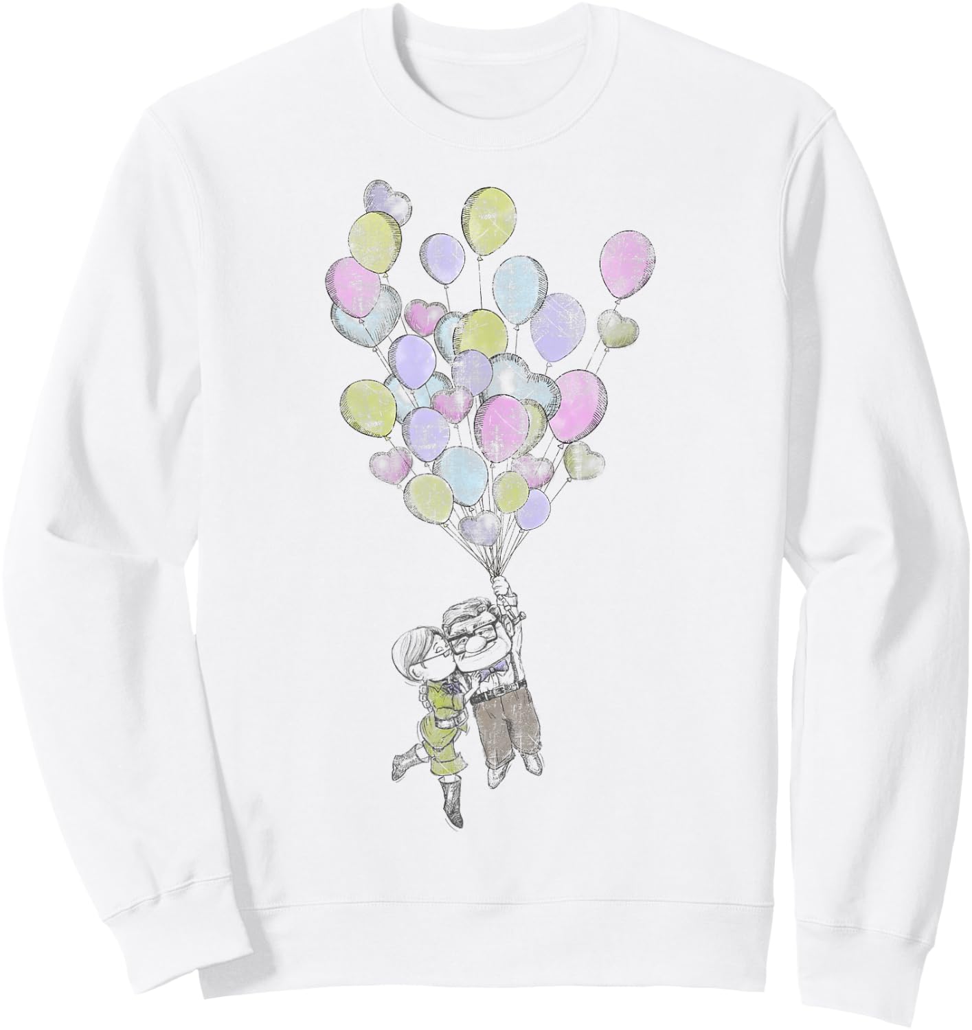 Disney Pixar Up Ellie & Carl Balloons Sweatshirt - Sweatshirt | White