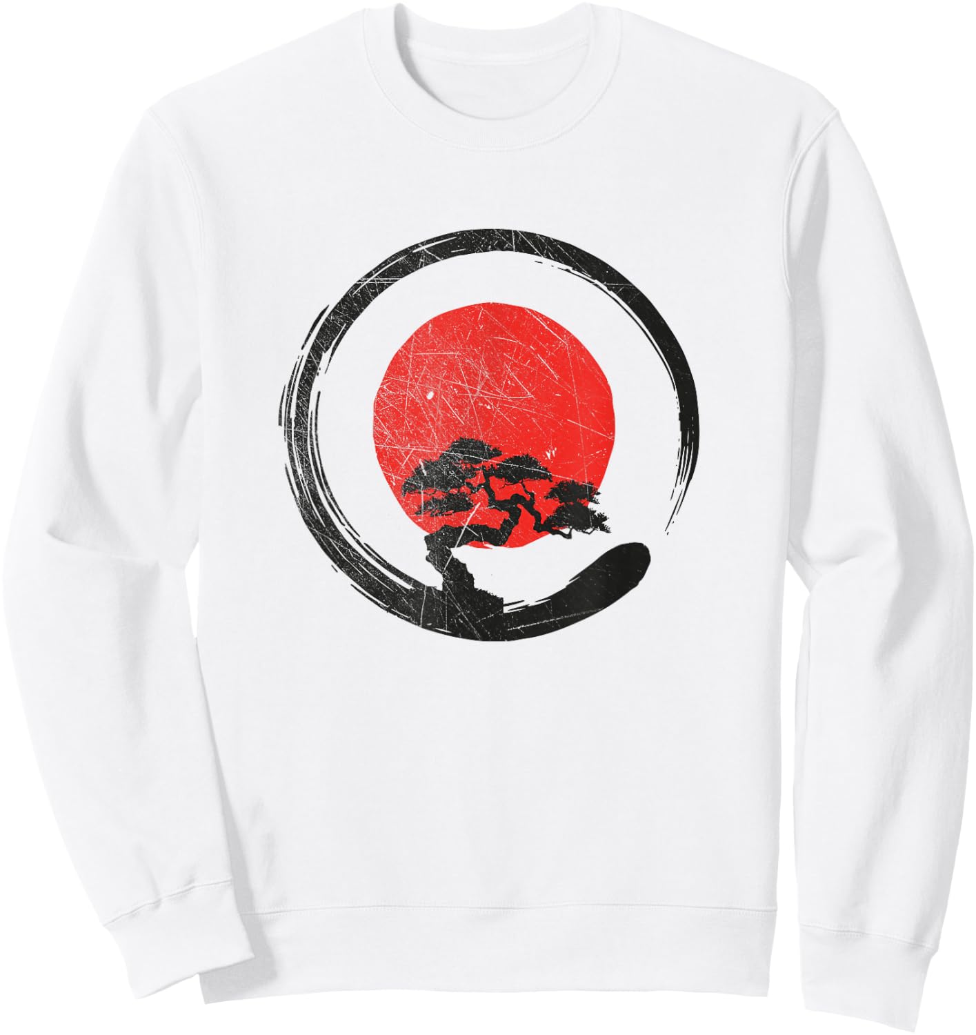 Buddhism Spiritual - Buddha Zen Enso Circle Buddhist Sweatshirt - Sweatshirt | White